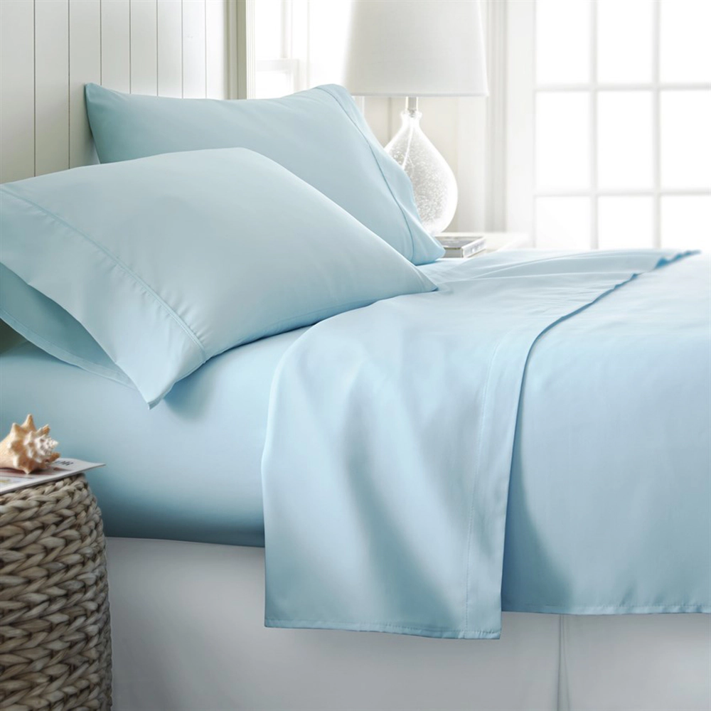 Plazatex Luxurious Ultra Soft 100% Cotton Moisture Wicking Solid Color 4 Pieces Sheet Set King