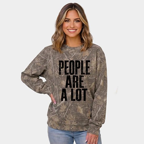 Simply Sage Market - Women's Camo Sweatshirt - People Are A Lot