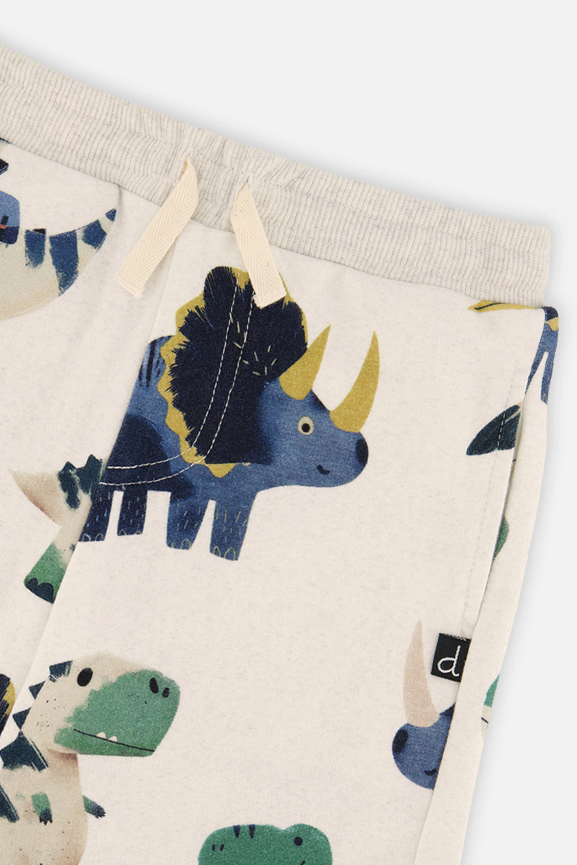 Deux par Deux Boys Fleece Dinosaur Print Drawstring Sweatpants with Pockets