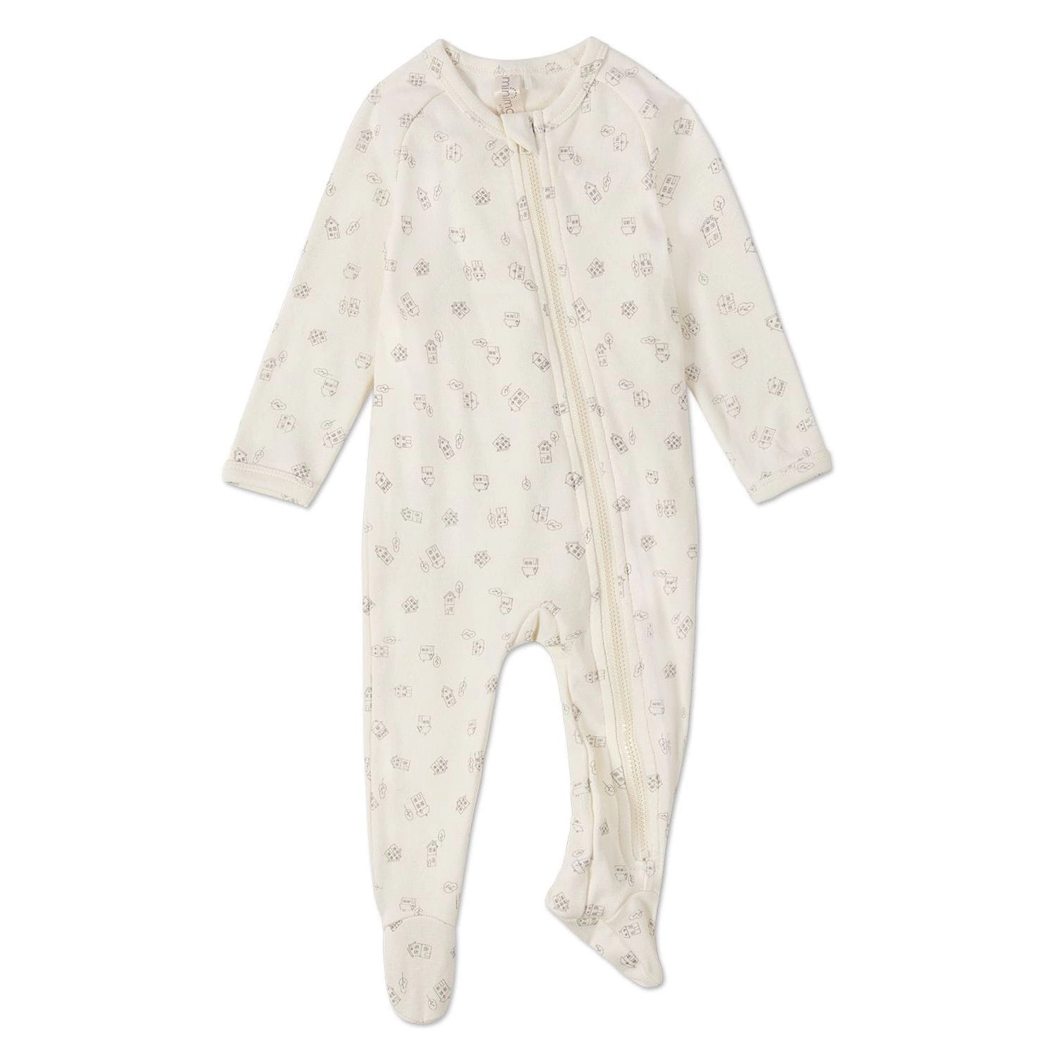 MeMoi Baby and Toddler "Love is Home" Cotton Blend Zippered Footie