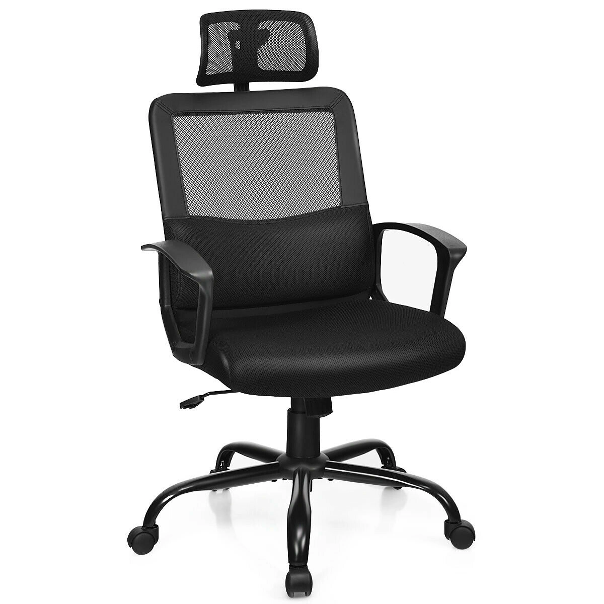 SUGIFT High Back Mesh Ergonomic Swivel Office Chair with Headrest 265-lb Capacity 45.5-49.5-in Adjustable Height Black