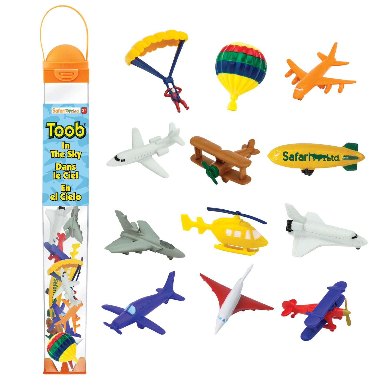 Safari Ltd. - In the Sky Aircraft  TOOB - contains 12 Mini Figurines