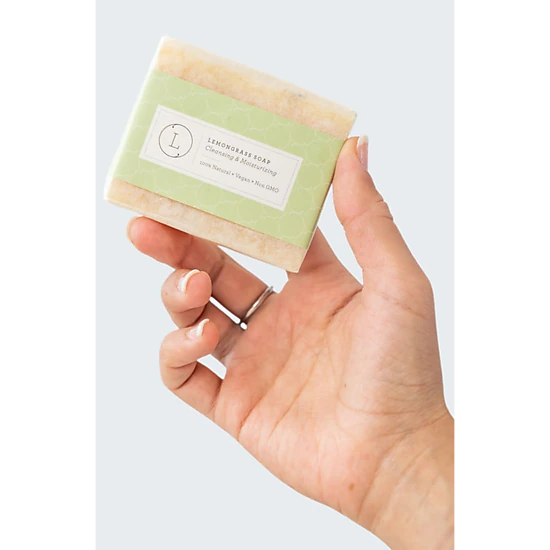 2-Pack Lemongrass Natural Soap Bars, Handmade Cold Process Body Soap