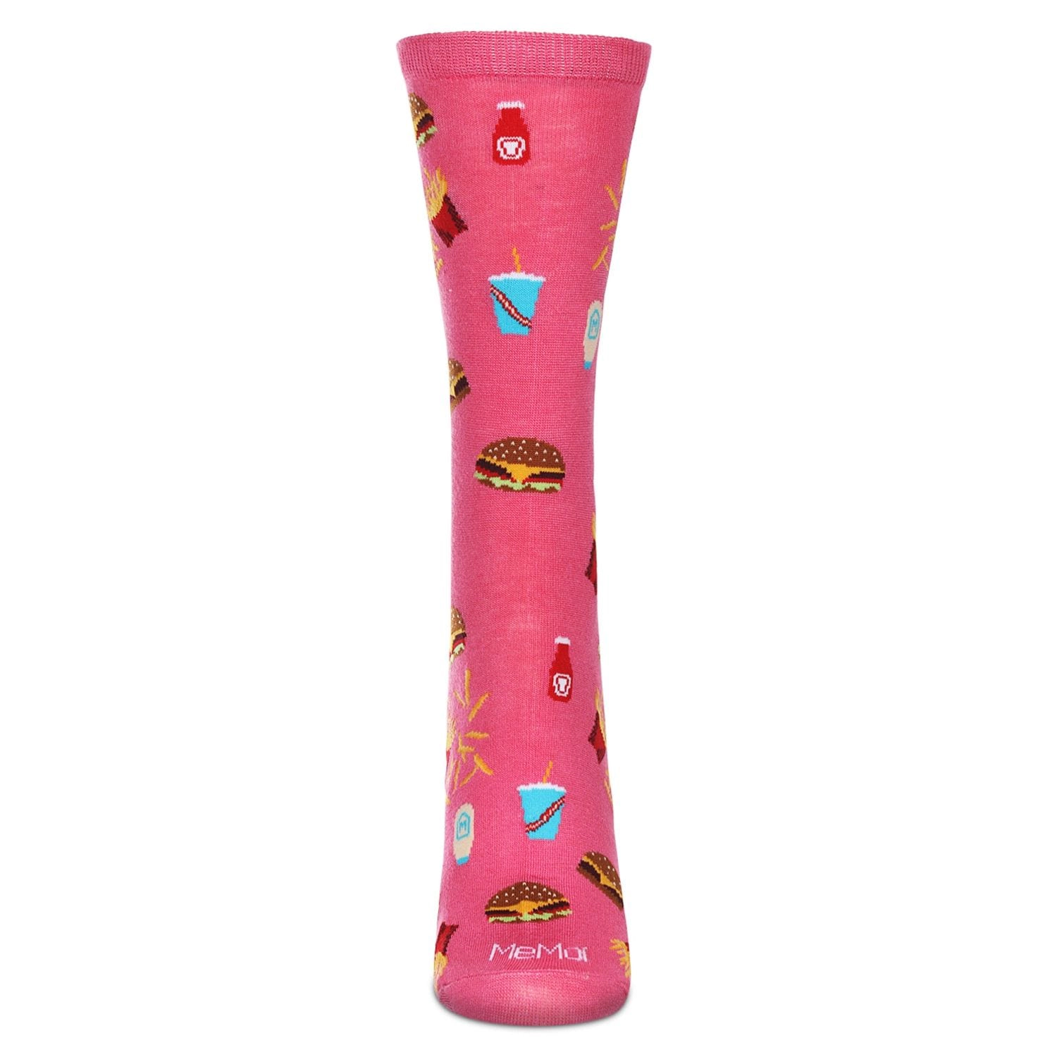 MeMoi Women's Burger & Fries Rayon From Bamboo Crew Socks