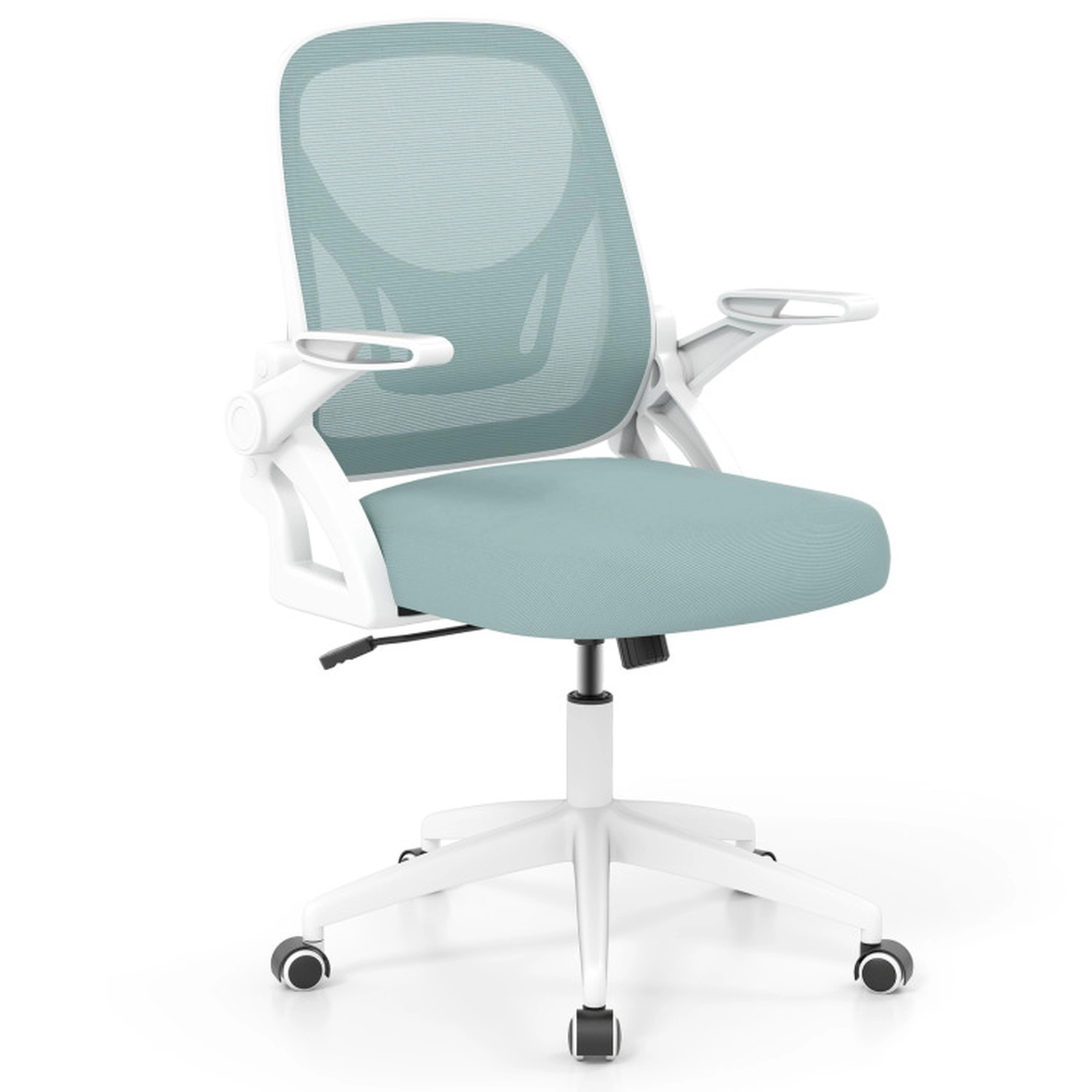 SUGIFT Ergonomic Computer Desk Chair with Lumbar Support 330-Lb Capacity Flip-up Arms Navy