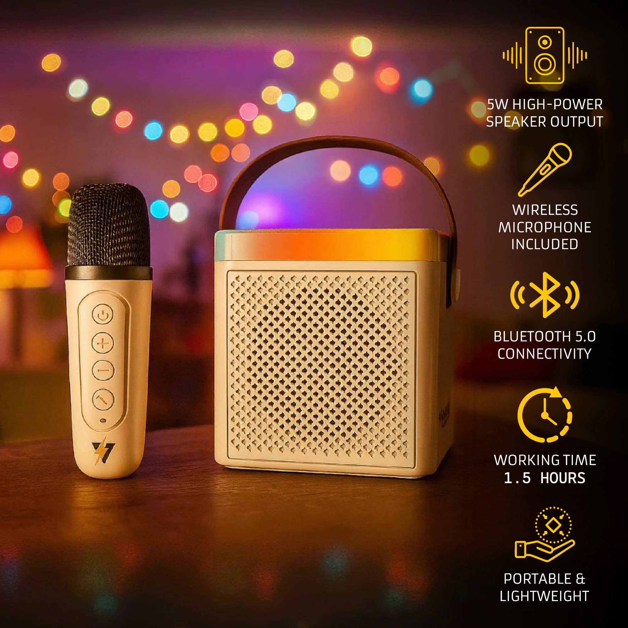 Pursonic Unisex Portable Karaoke Set & True Wireless Stereo Earbuds Ultimate Sound Combo