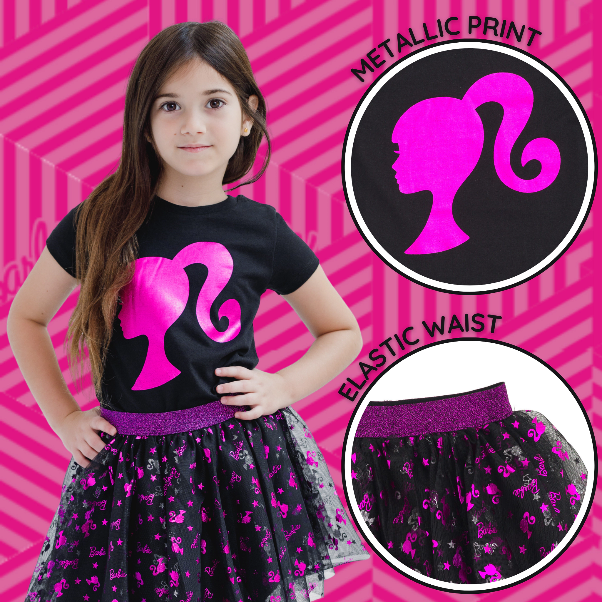 Barbie Girls' 2-Piece T-Shirt and Tutu Skirt Set
