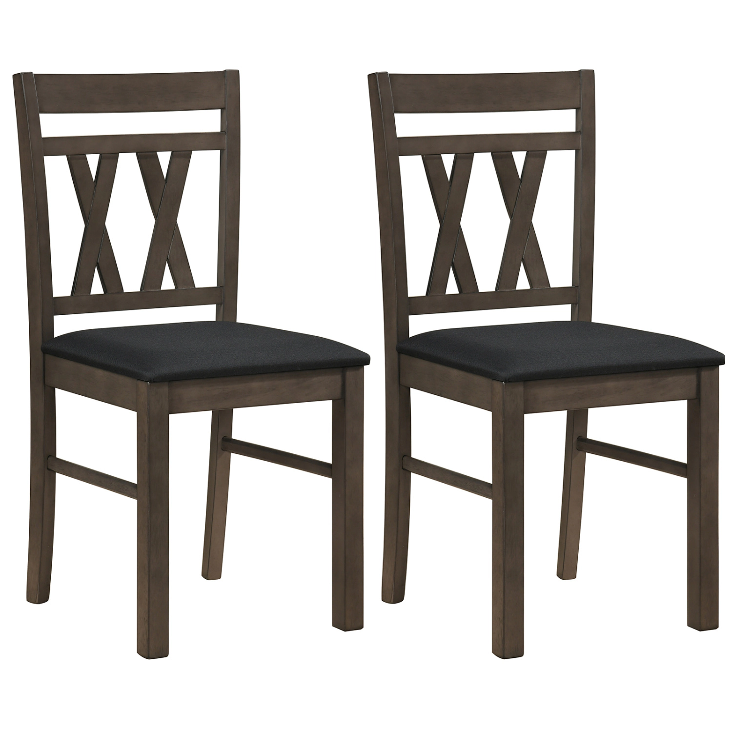 SlickBlue Upholstered X-Back Kitchen Dining Chairs Set of 2