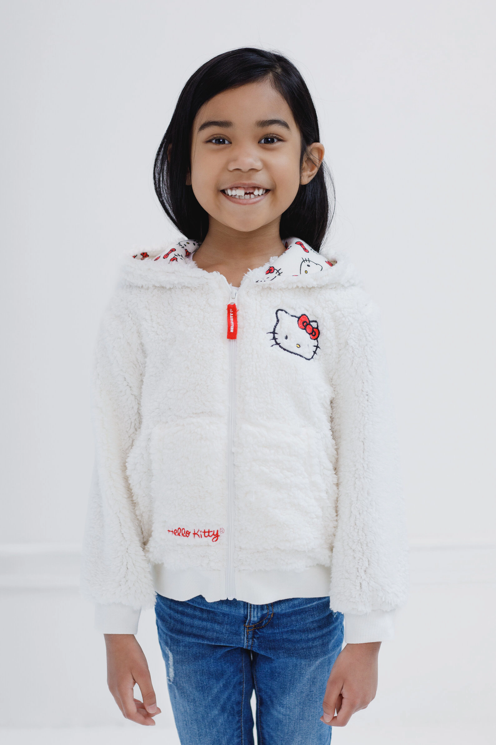 Hello Kitty Girls' Cosplay Fleece Zip-Up Hoodie