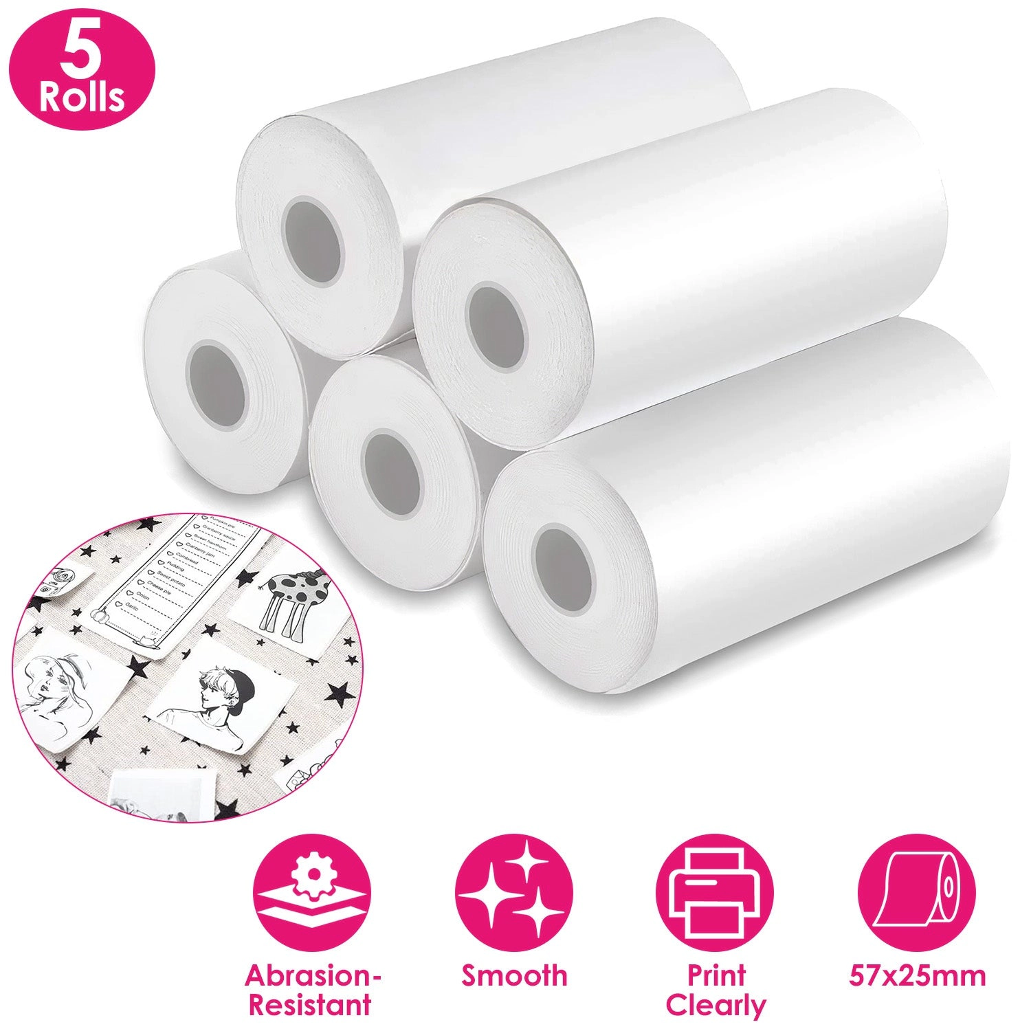 IMounTEK Unisex Thermal Printer Paper 57x25mm