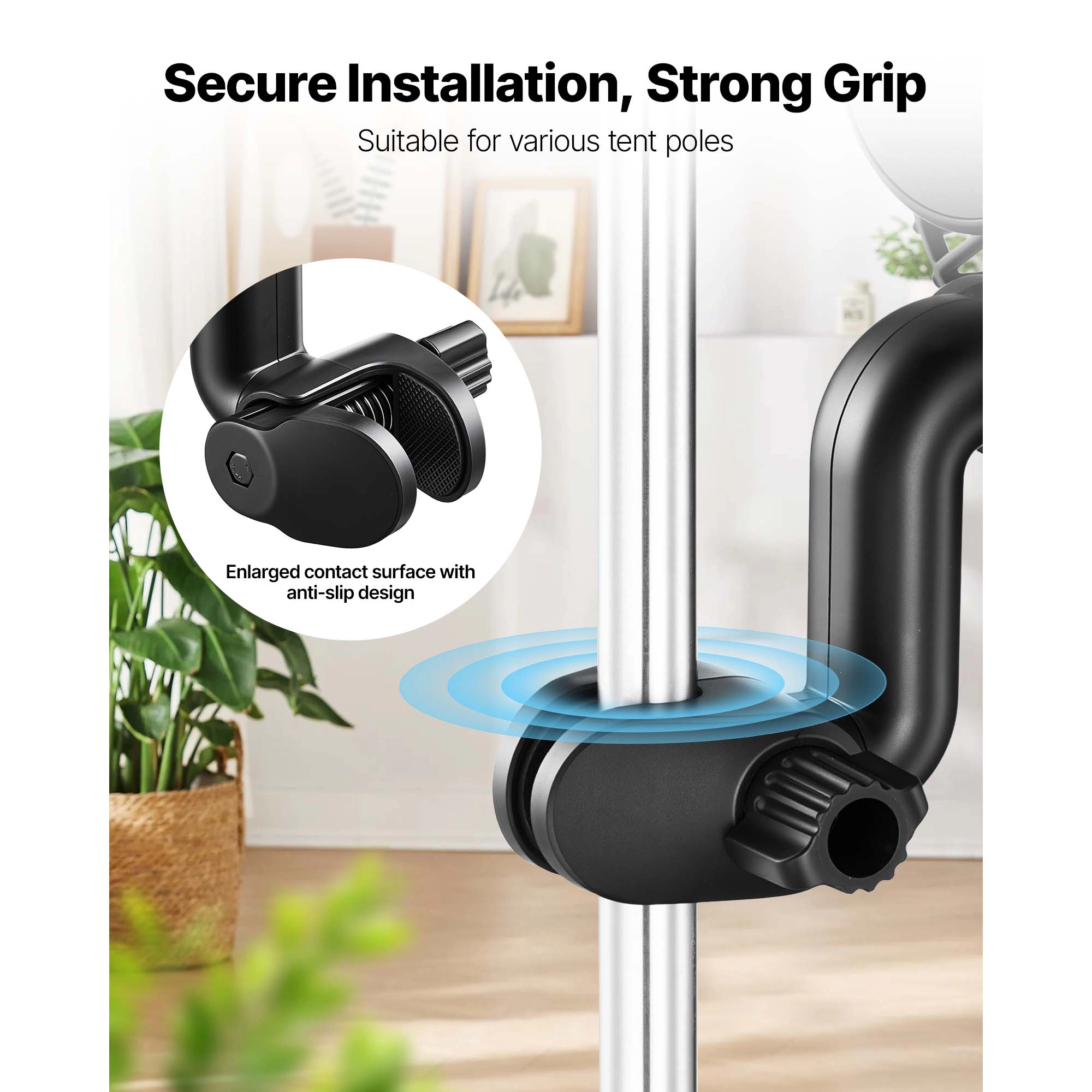 HONGGE Fan Clip On Fan Port with & Circulation Mode for Circulation Black