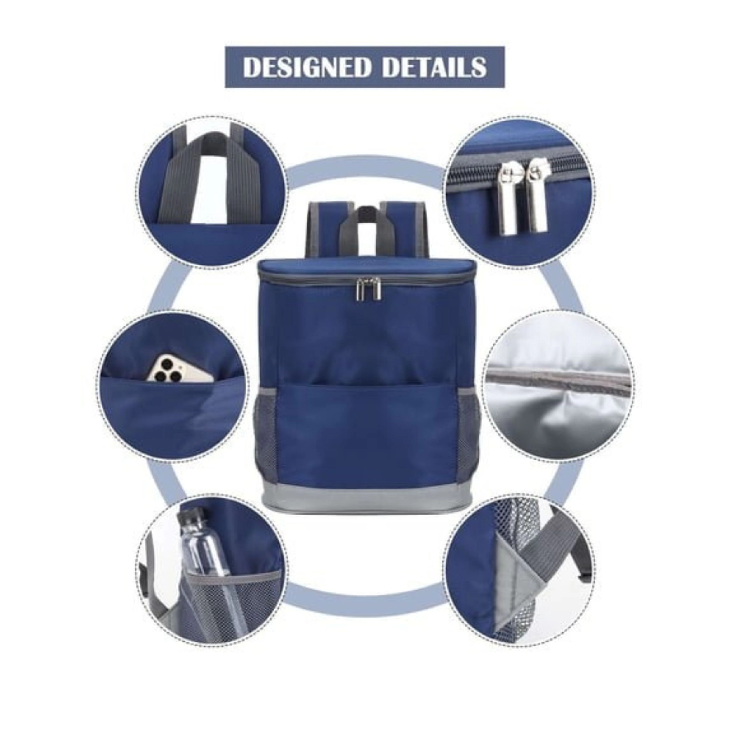 Home Collection Unisex Leakproof Insulated Cooler Backpack with Adjustable Straps