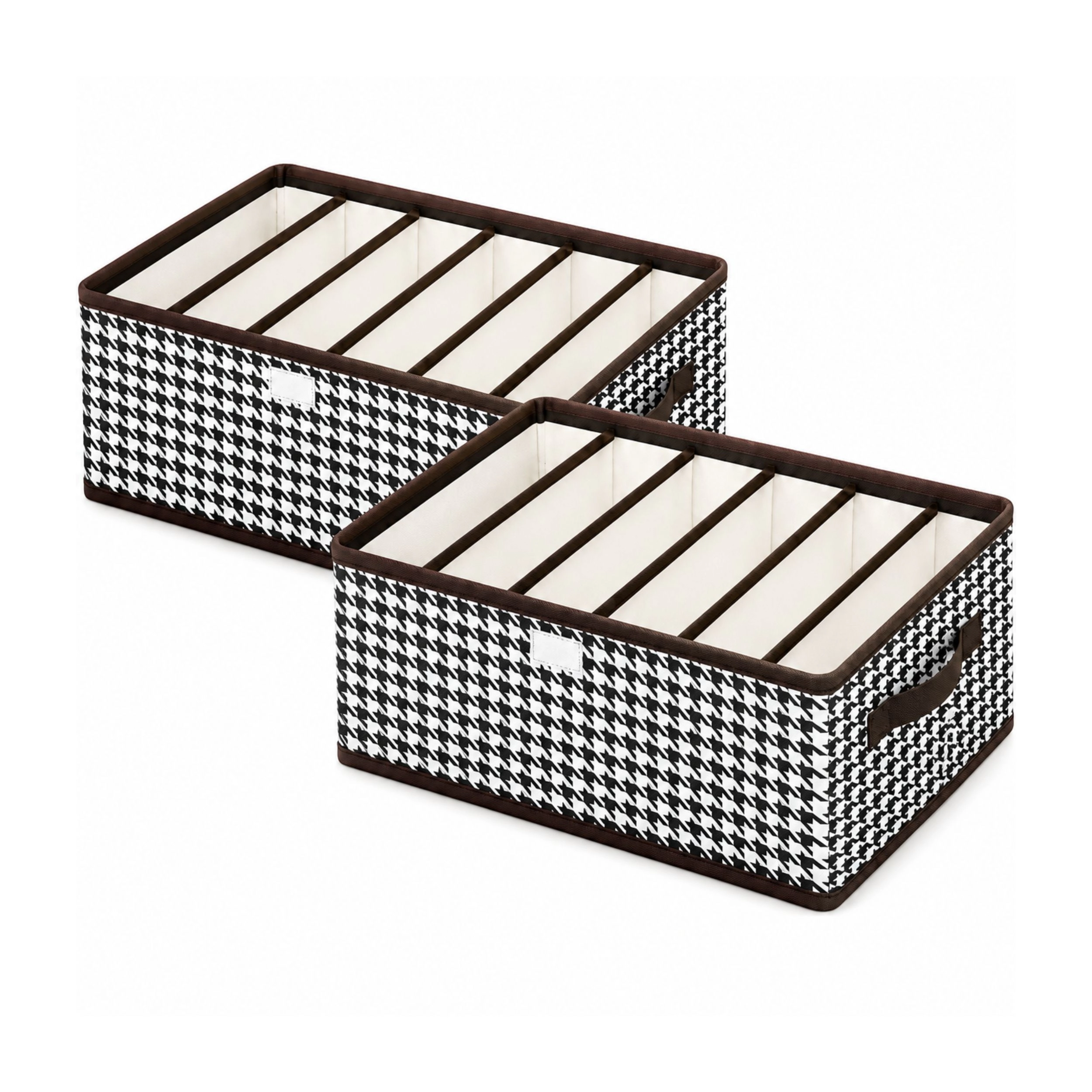 Home Collection Pack of 2, 6-Grid Closet Organizer Bins Clothes Storage Boxes