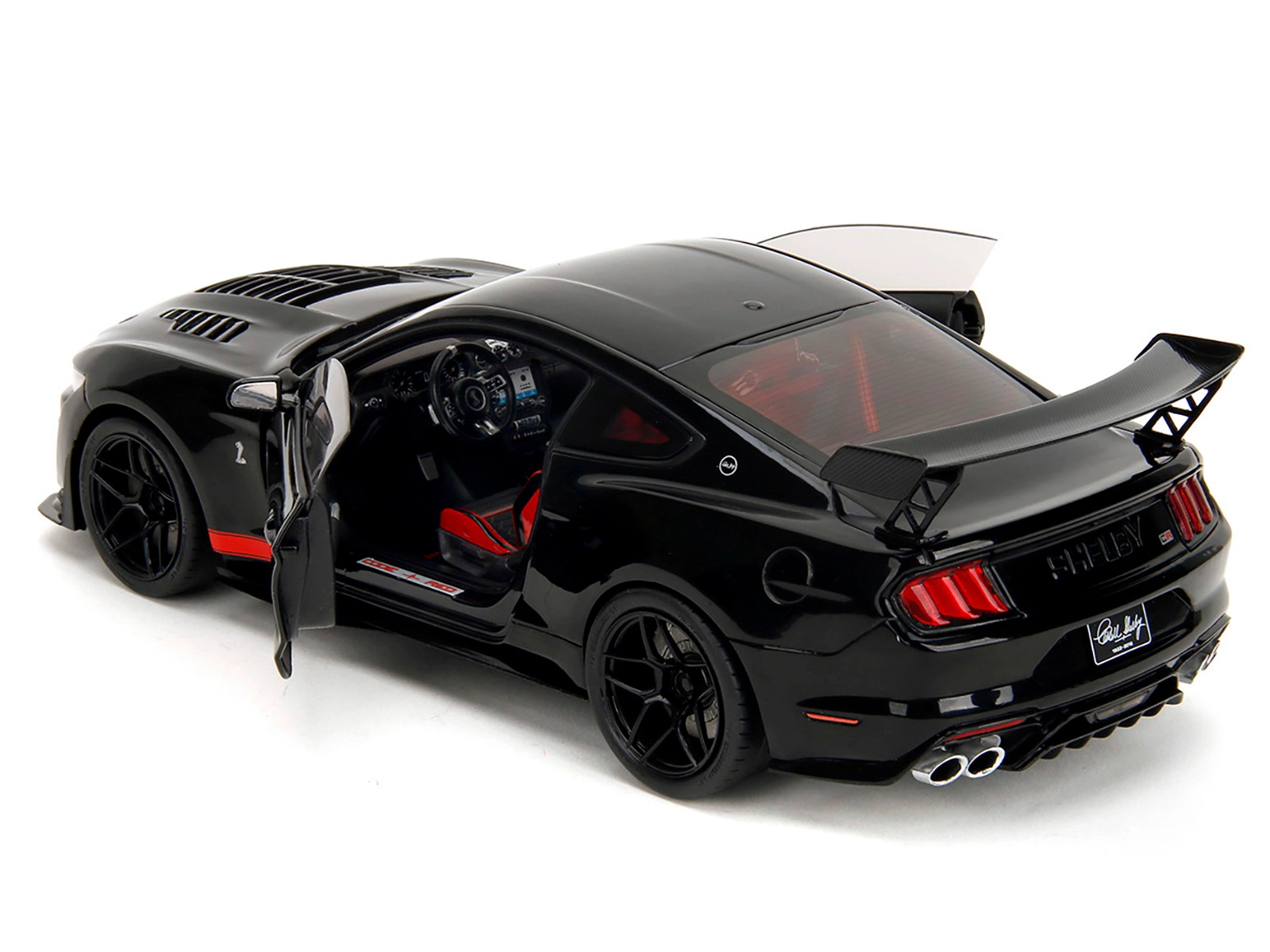 Jada Shelby GT500 "Code Red" Black with Red Stripes "Pink Slips" Series 1/18 Diecast Model Car by Jada