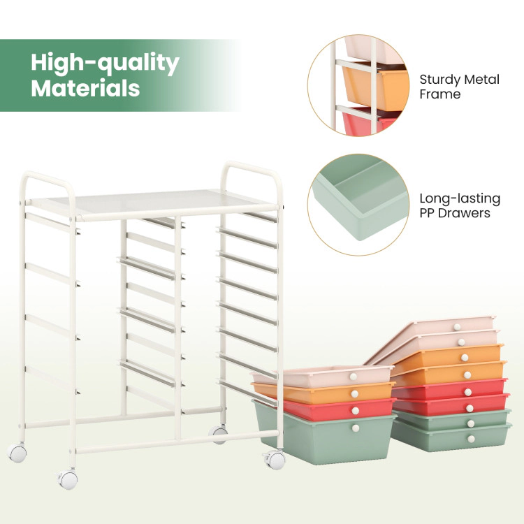 Hivvago 12-Drawer Multi-Use Rolling Storage Cart