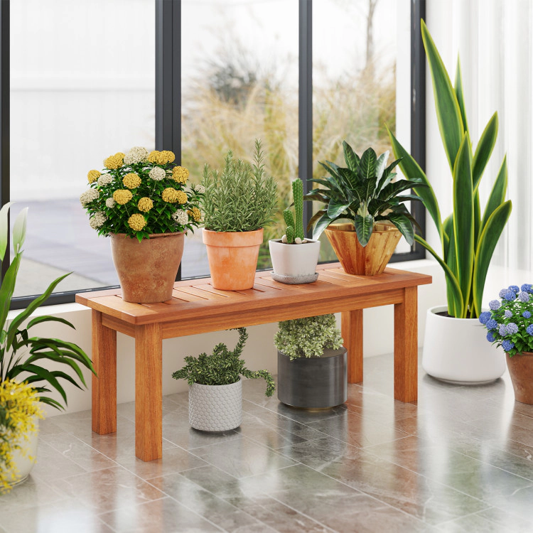 Hivvago Wooden Plant Stand Outdoor Indoor Solid Wood Flower Pot Holder Display Shelf