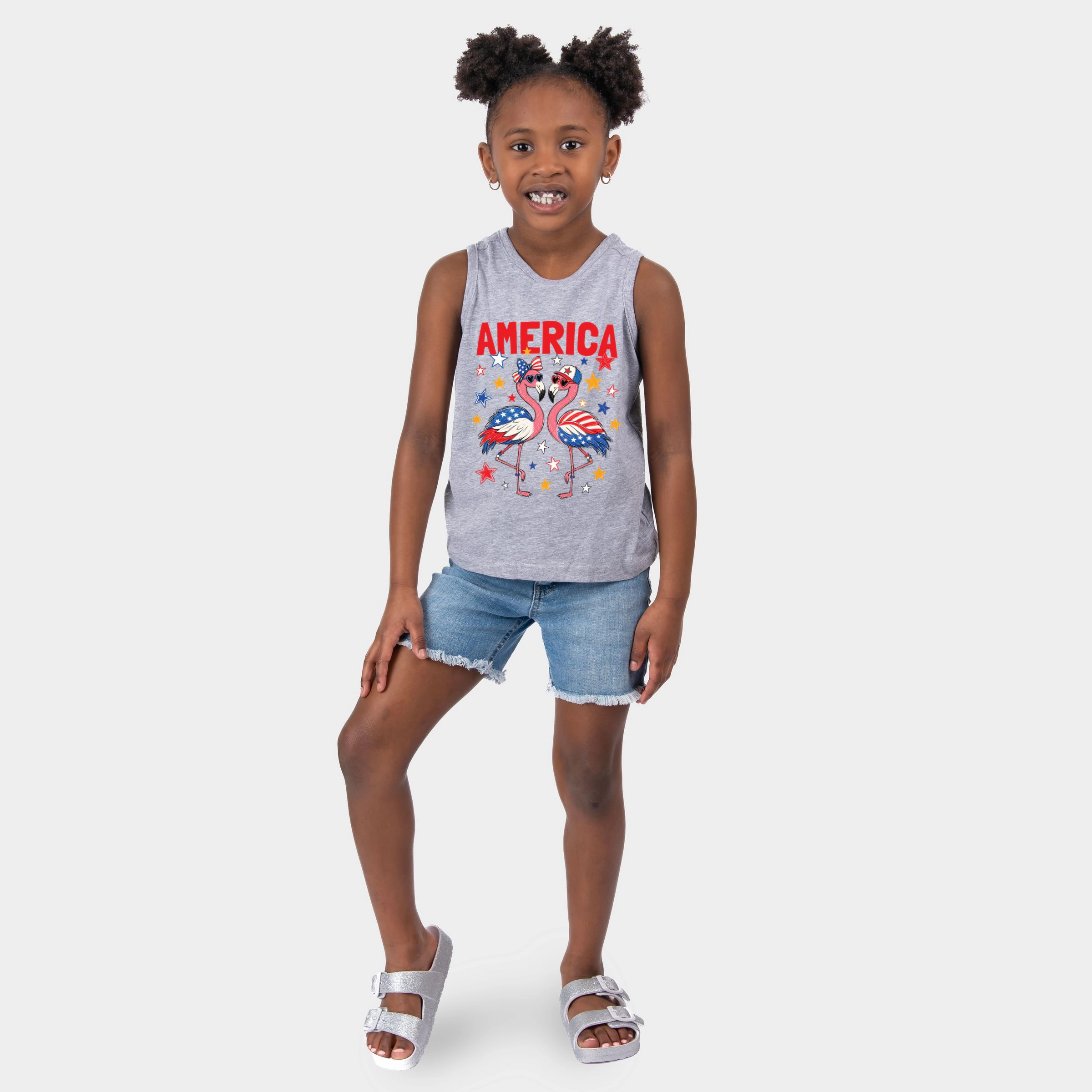 The Juniper Shop - America Flamingos Star Youth Tank Top