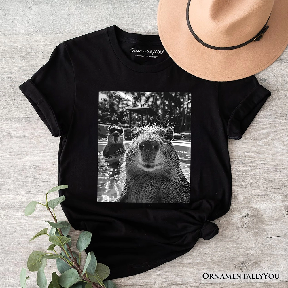 OrnamentallyYou Unisex Funny Capybara Selfie Meme T-Shirt