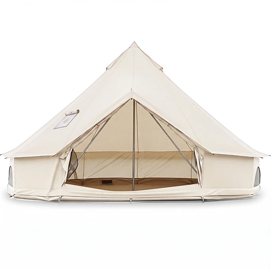 SUGIFT 6-8 Person Beige Waterproof Bell Tent with Stove Jack and PVC ...
