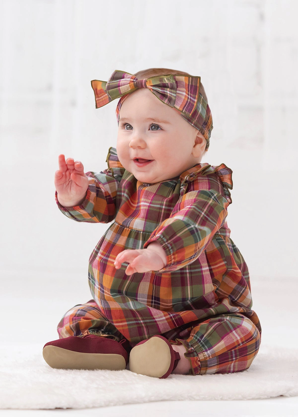 Mabel and Honey Pumpkin Patch Woven Romper