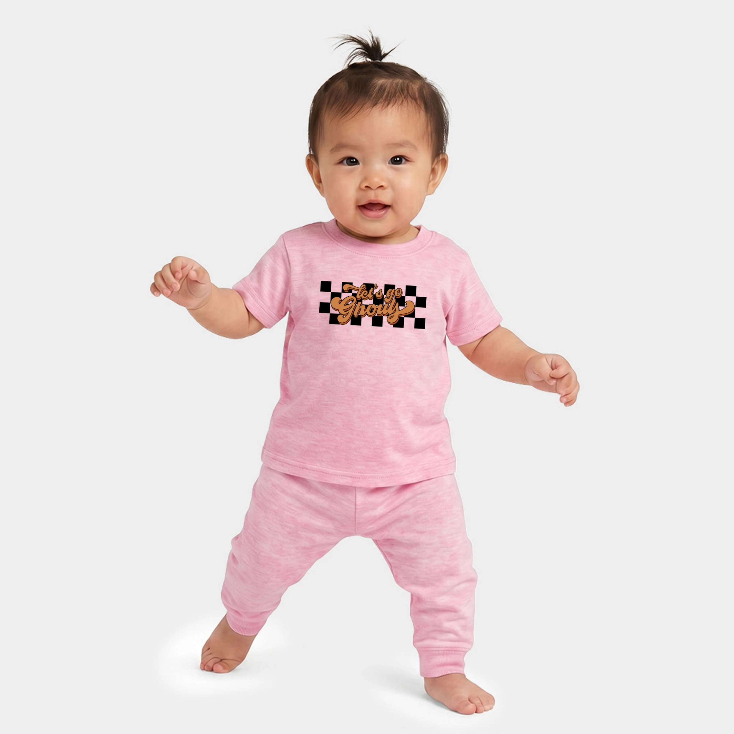 The Juniper Shop - Infant Jogger Pant Crew Set Let's Go Ghouls Checkered