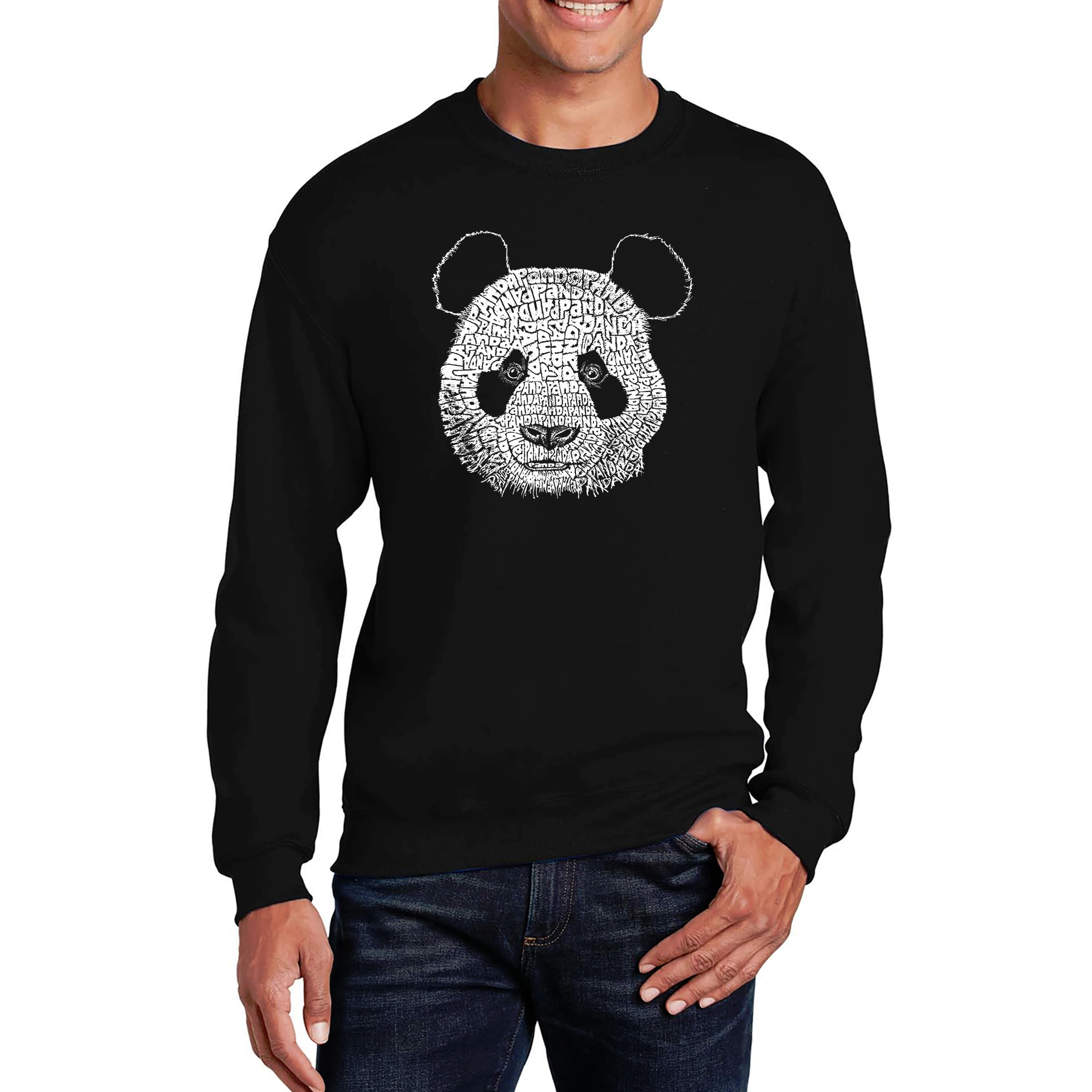 LA Pop Art Panda - Mens Word Crew Sweatshirt