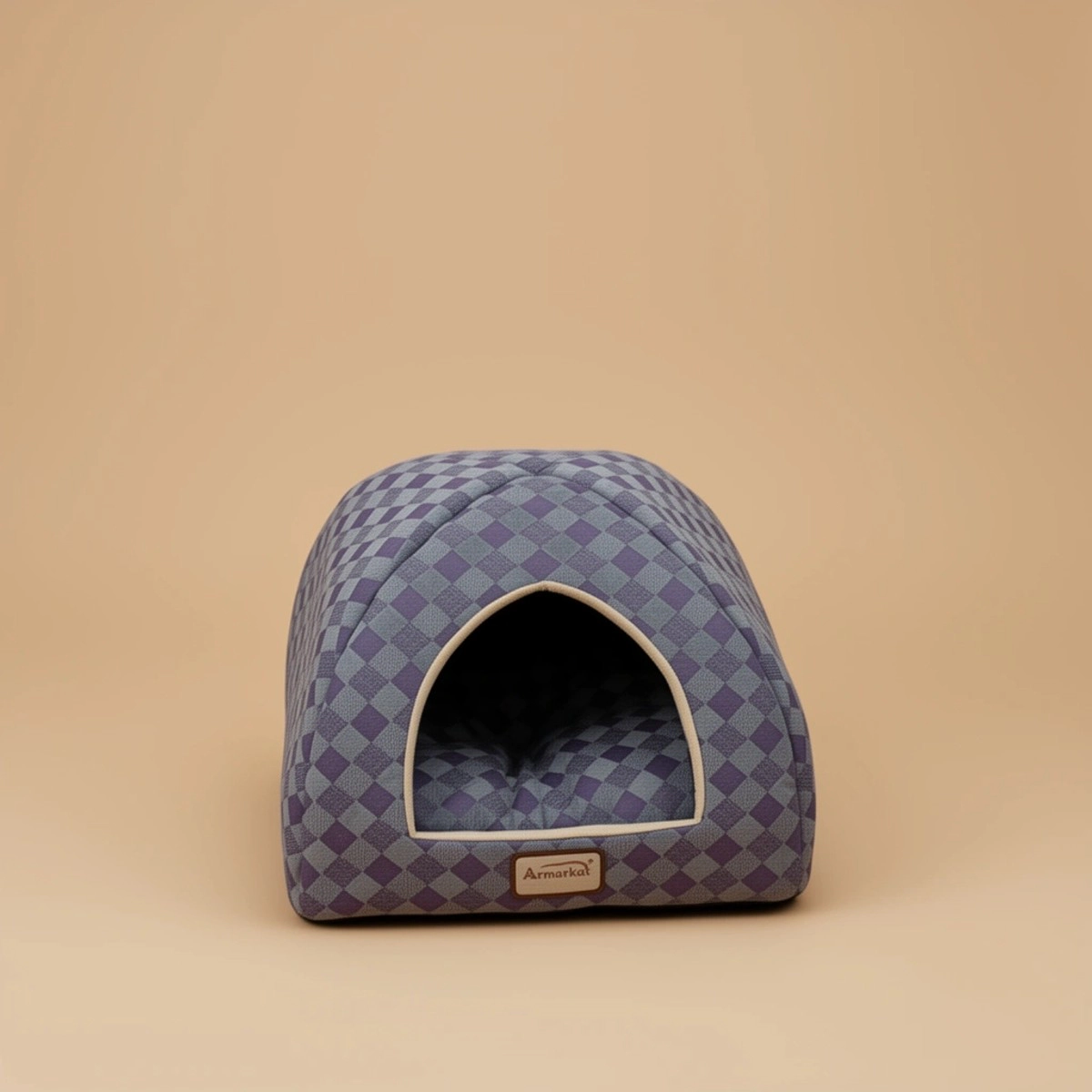 Armarkat C65HHG-LS Purple Gray Combo Checkered Pattern Cat Bed