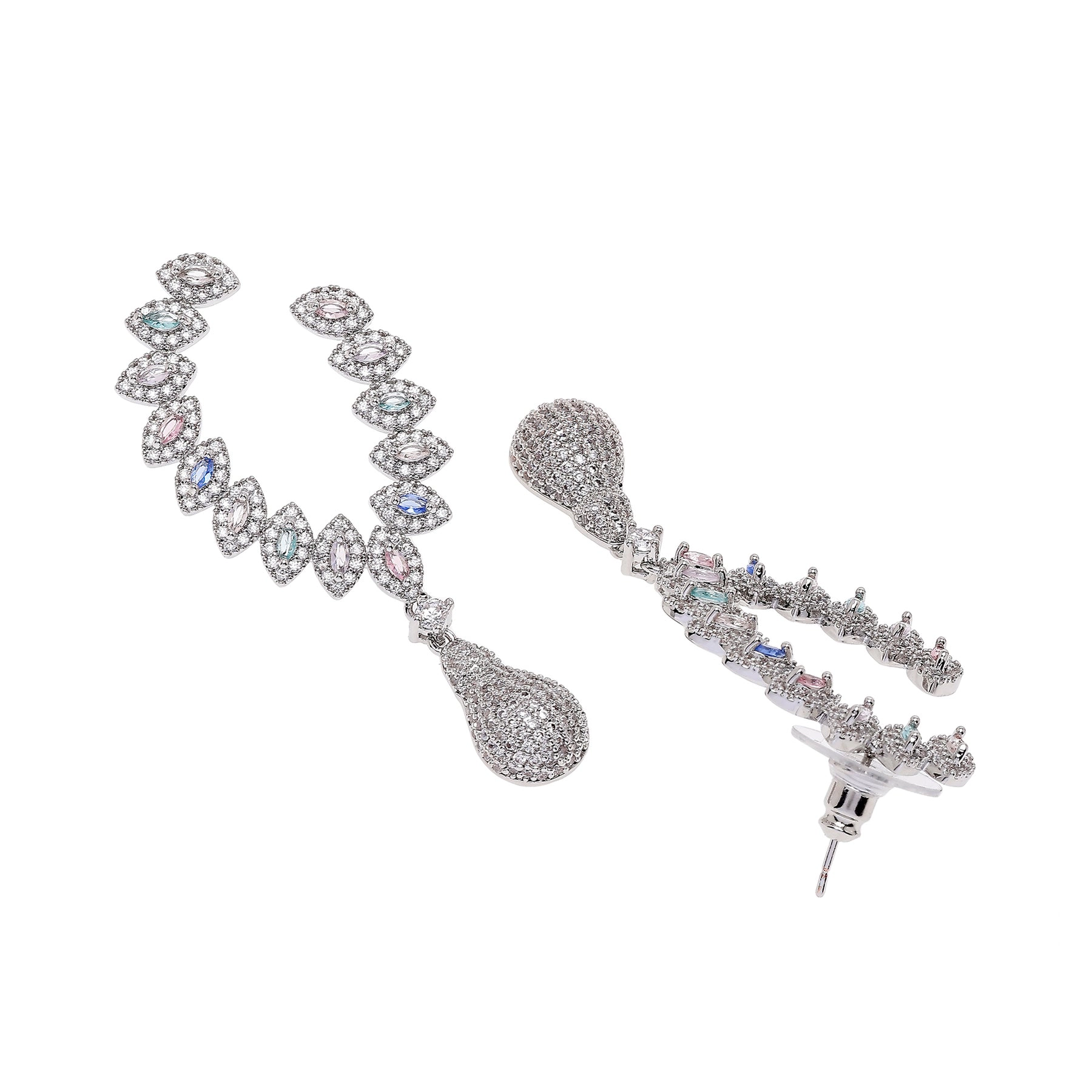 AGP PARIS Womens Delicate Leaf Drop Earrings