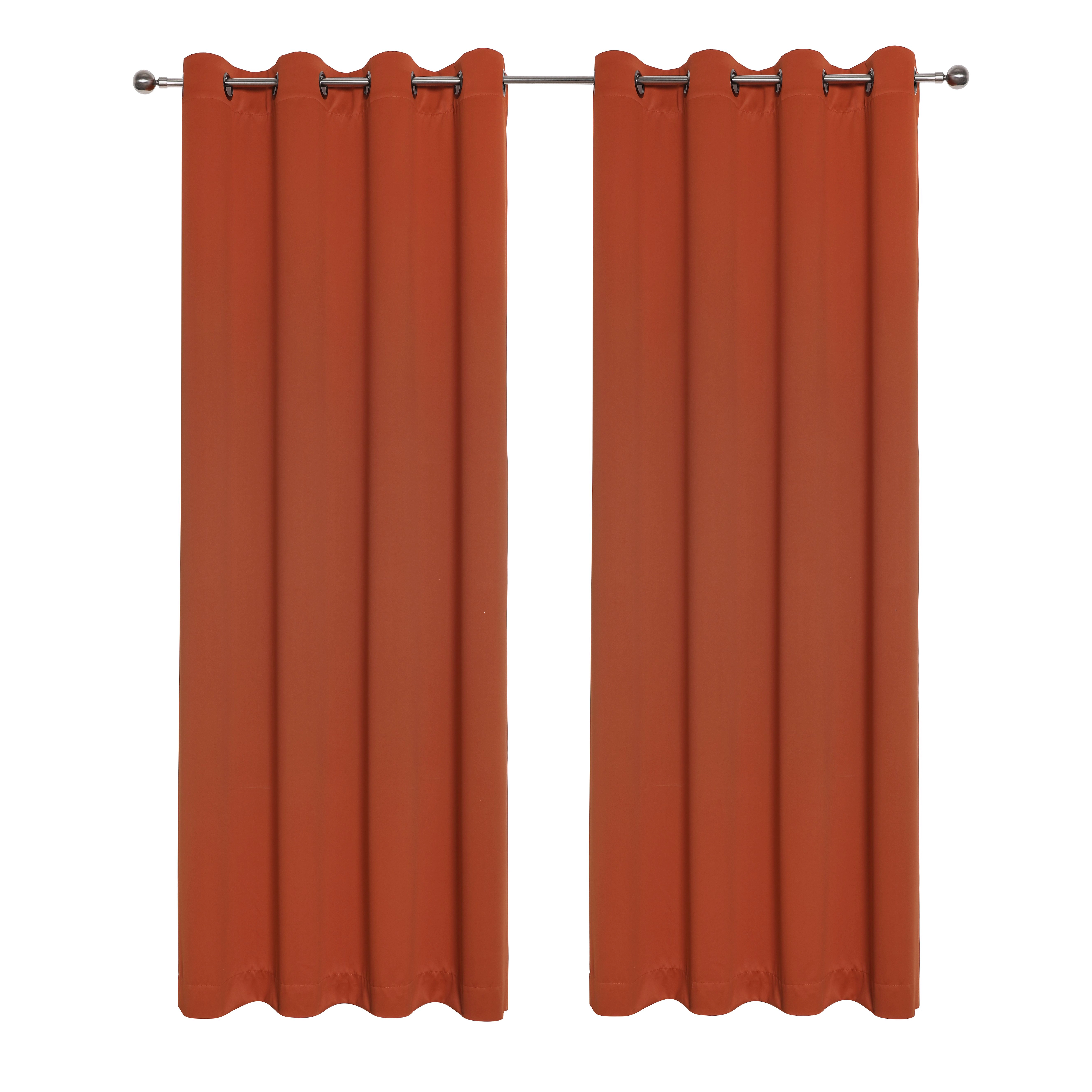 Kate Aurora Basic Jacquard 2 Piece Blackout Grommet Top Hotel Window Curtains