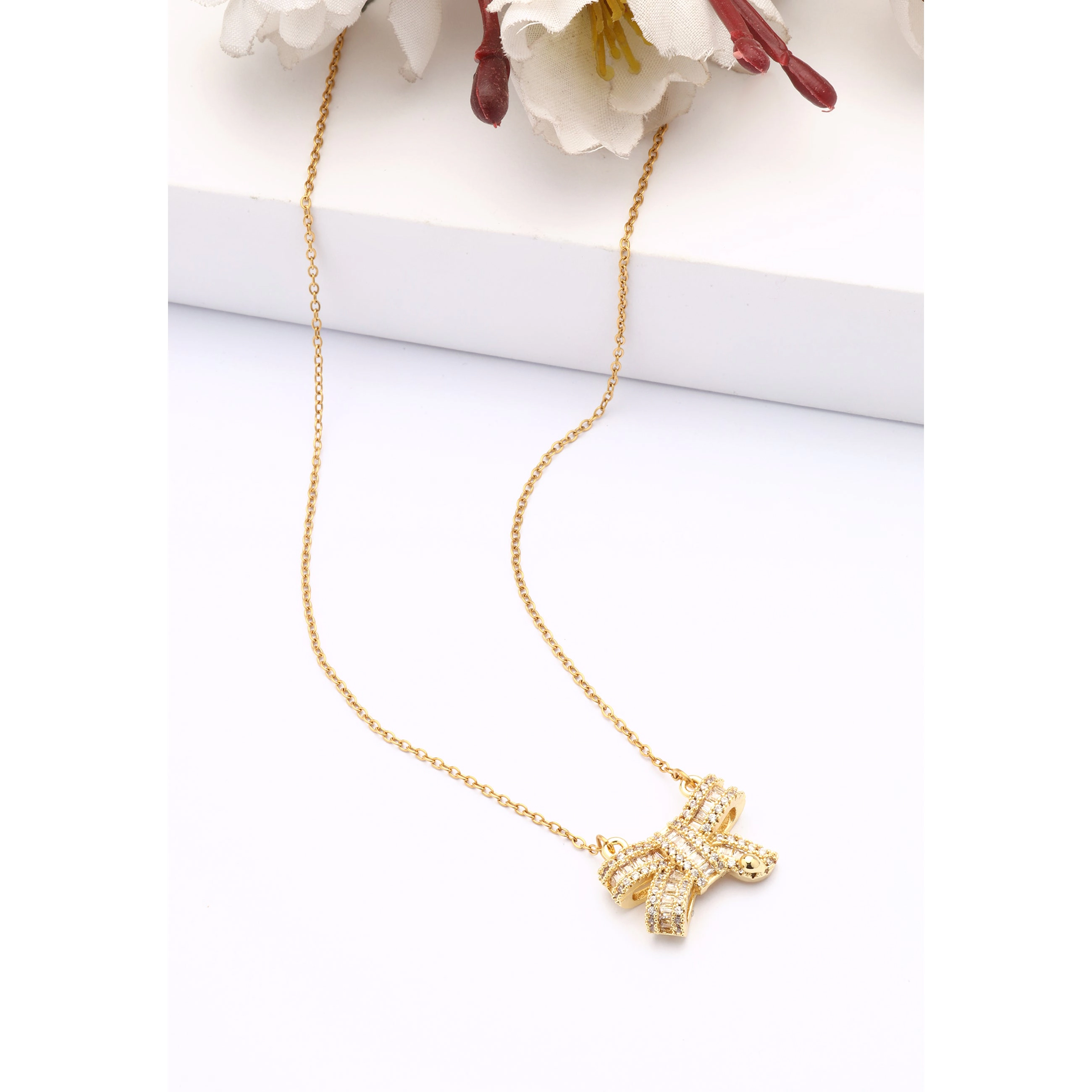 AGP PARIS Womens Graceful Bow Pendant Necklace