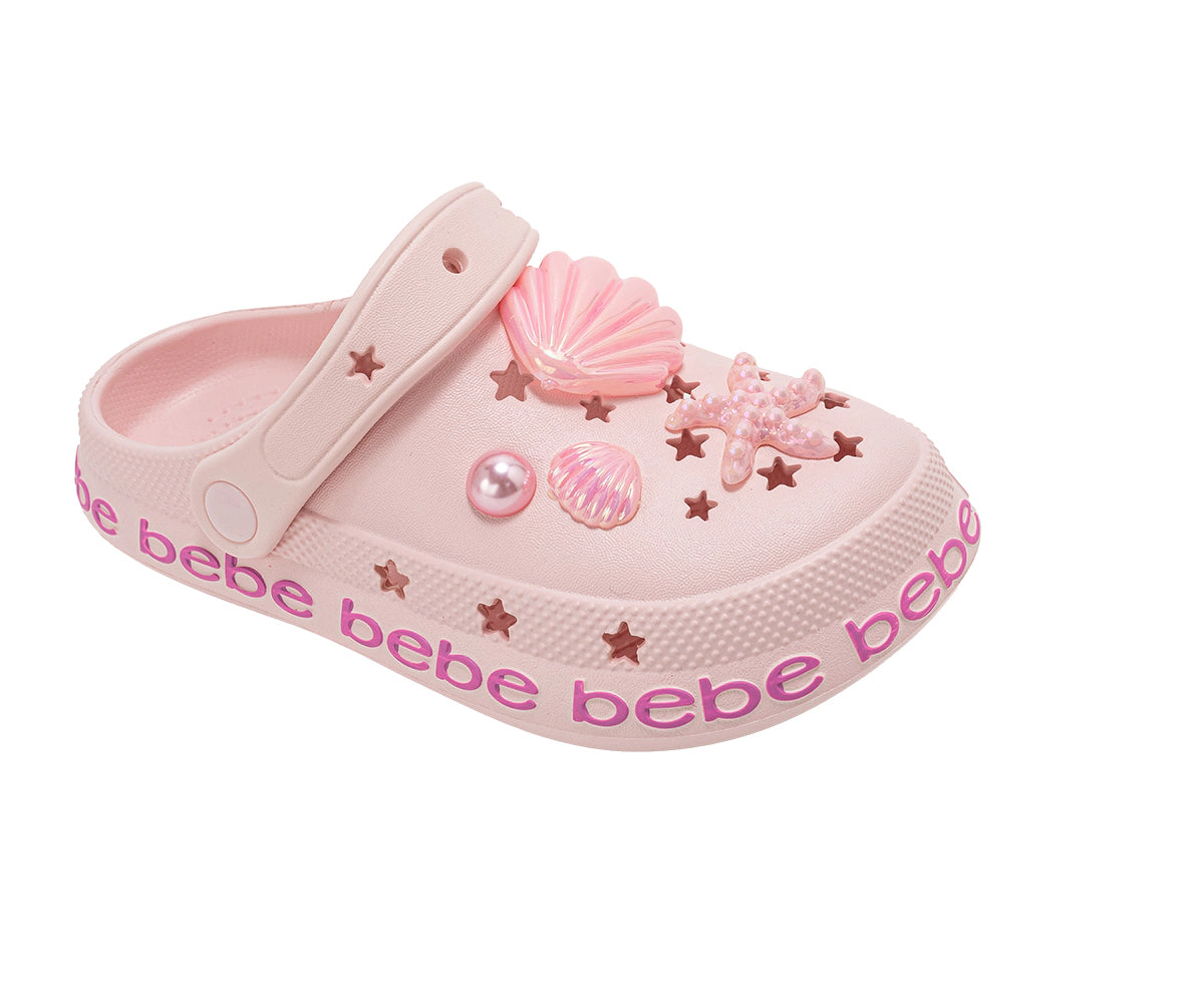 bebe Girl's EVA Clogs - Slip On Comfy Shoes with Sea Life Charms