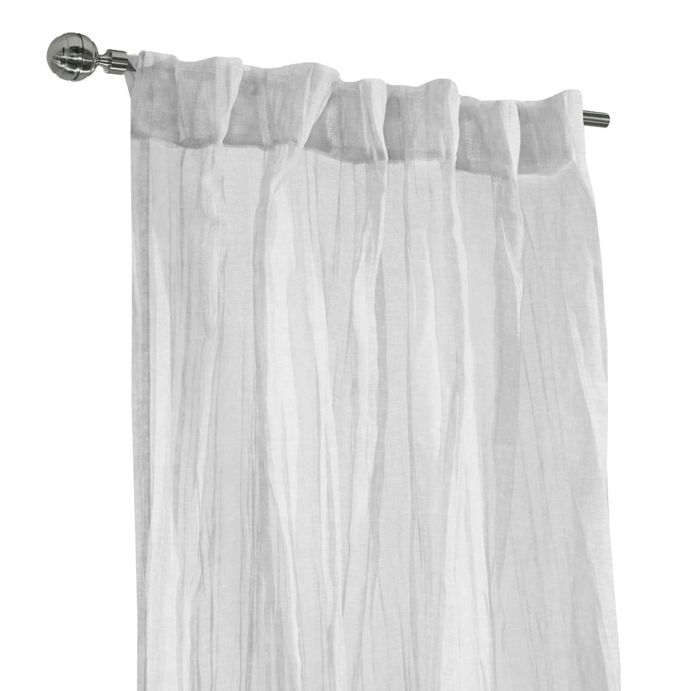 Habitat Paloma Sheer Dual Header Stylish and Functional Curtain Panel 52" x 95" White