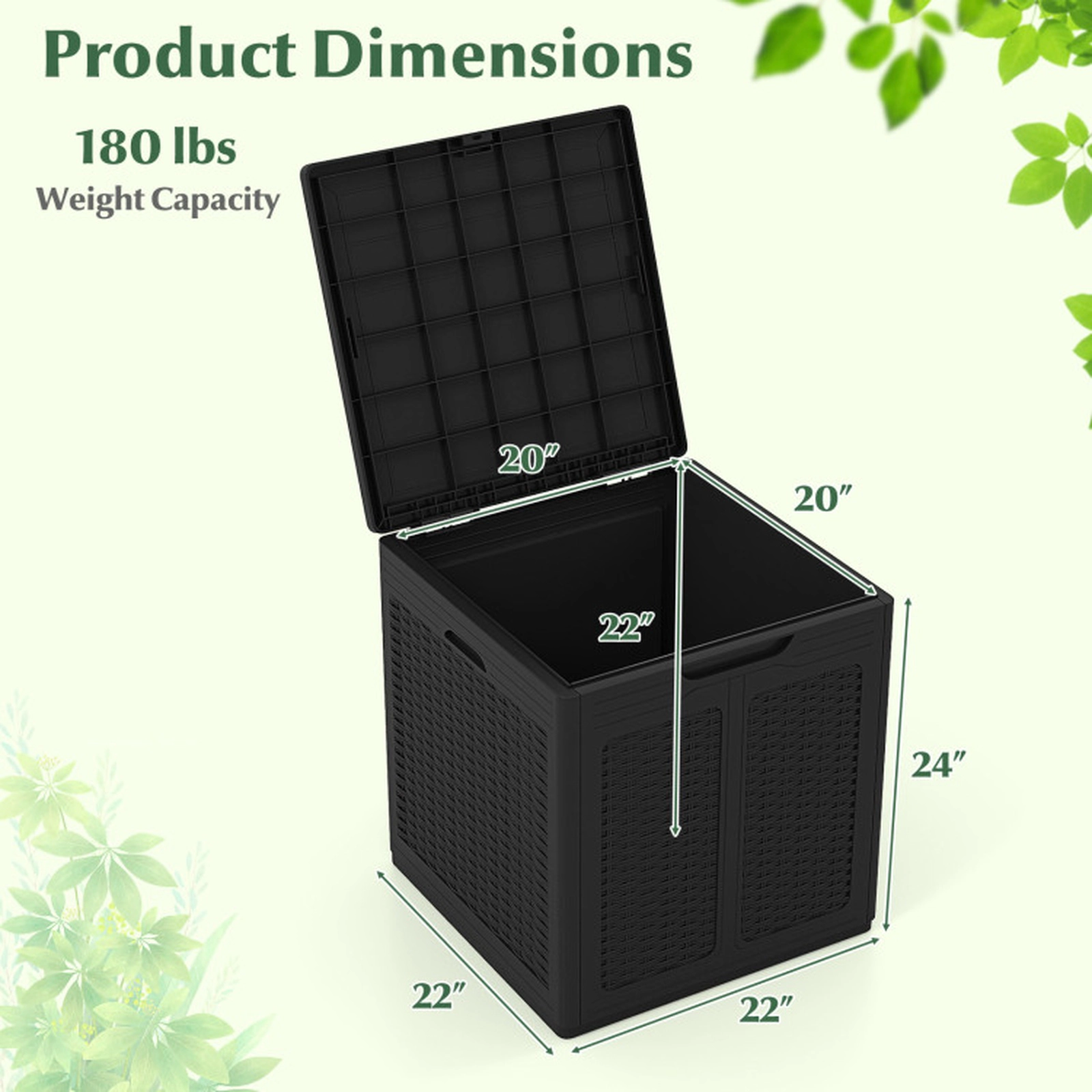 SUGIFT Weatherproof 39 Gallon Deck Storage Box with Lockable Lid 180-lb Capacity Outdoor Storage Seat Black/Brown