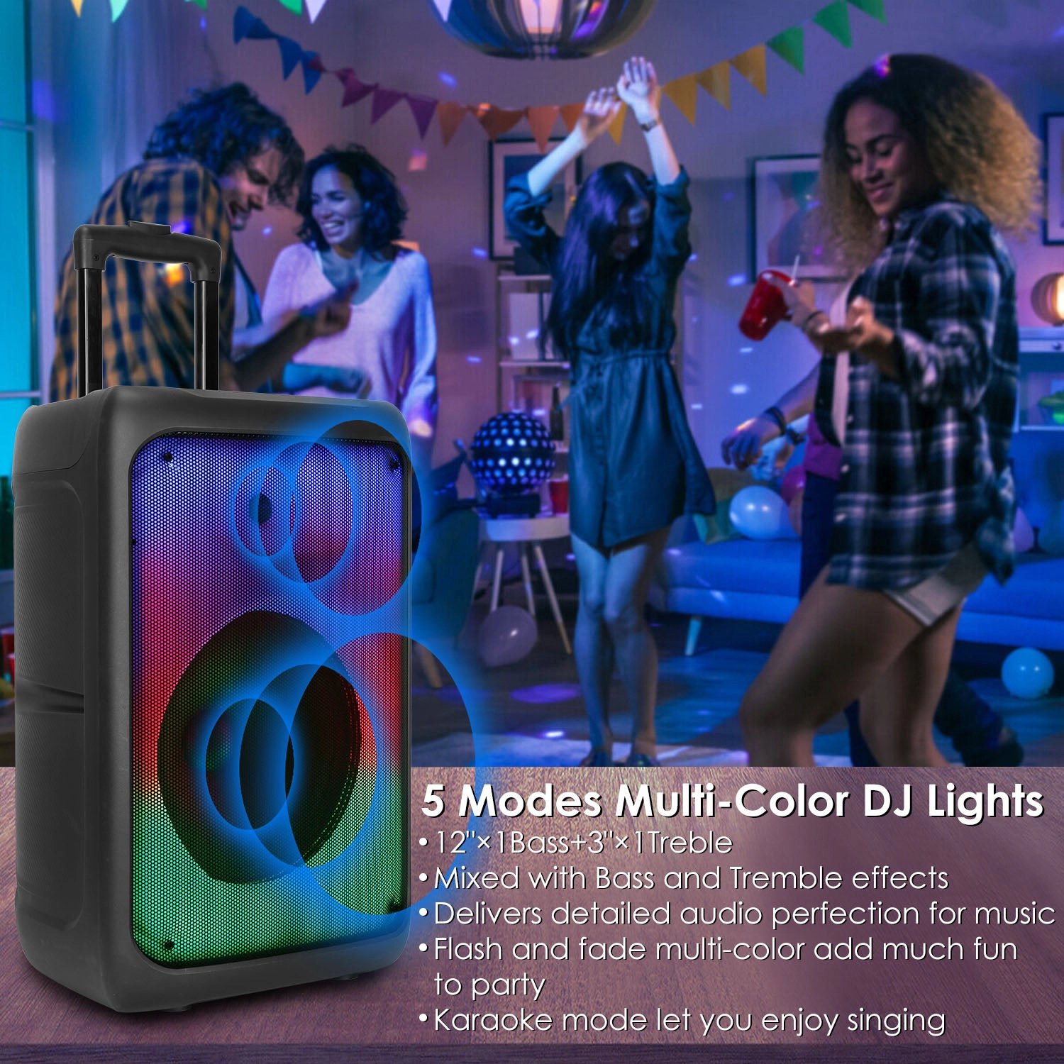 GBruno LED Wireless Party Speaker With Trolley