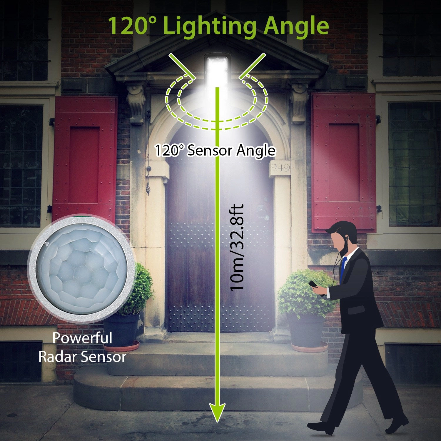 GBruno 90W Solar Street Light With Radar Sensor