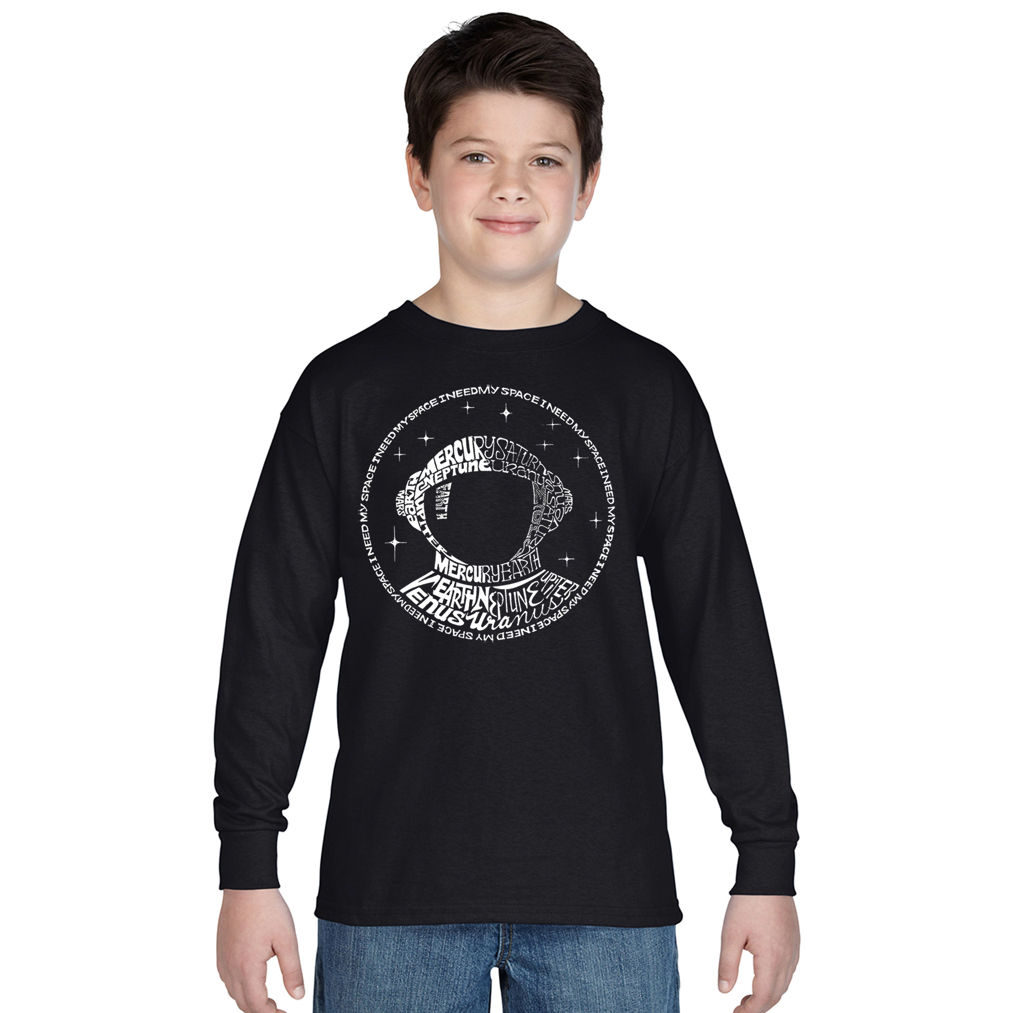 LA Pop Art Boys Long Sleeve T-Shirt -  I Need My Space Astronaut