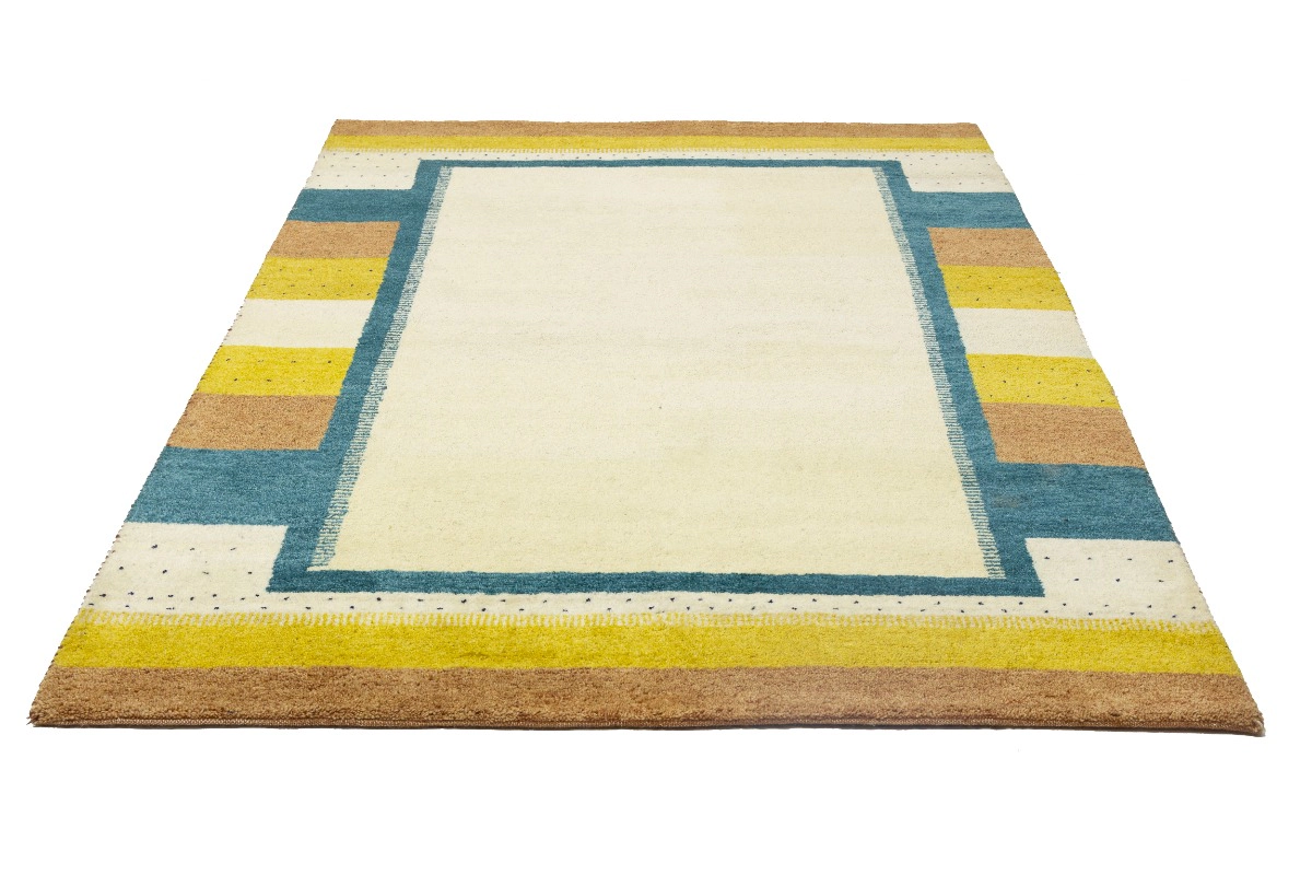Magic Rugs Cream Border Tribal 6X8 Indo-Gabbeh Oriental Rug