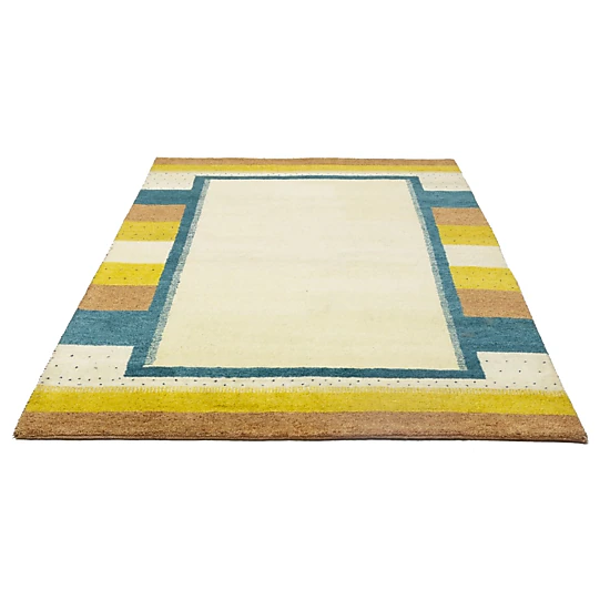 Magic Rugs Cream Border Tribal 6X8 Indo-Gabbeh Oriental Rug