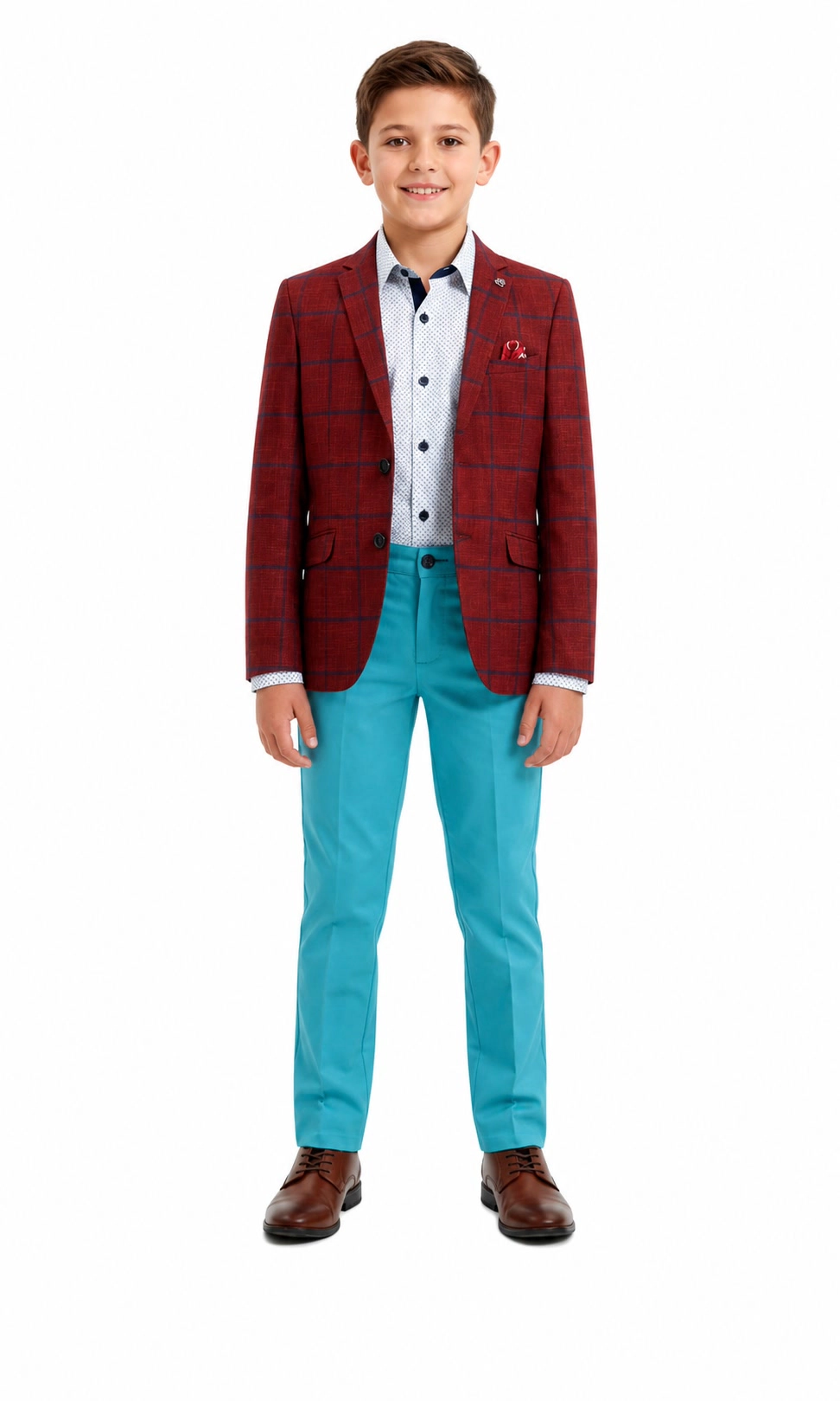 Elie Balleh Boys Slim Fit Boys' Plaid Jacket