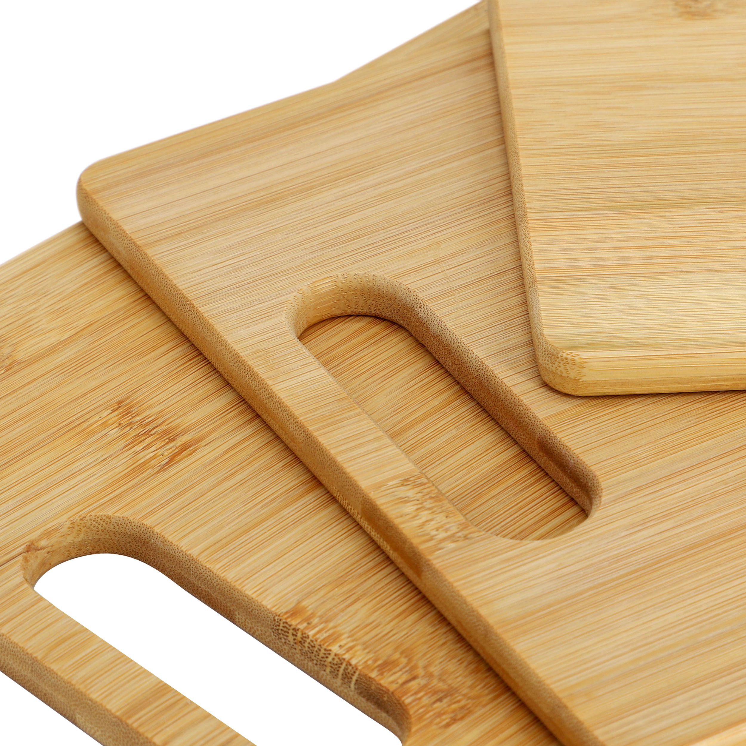 MegaChef 3 Piece 8 Inch, 11 Inch, and 13 Inch Bamboo Wood Cutting Board Set