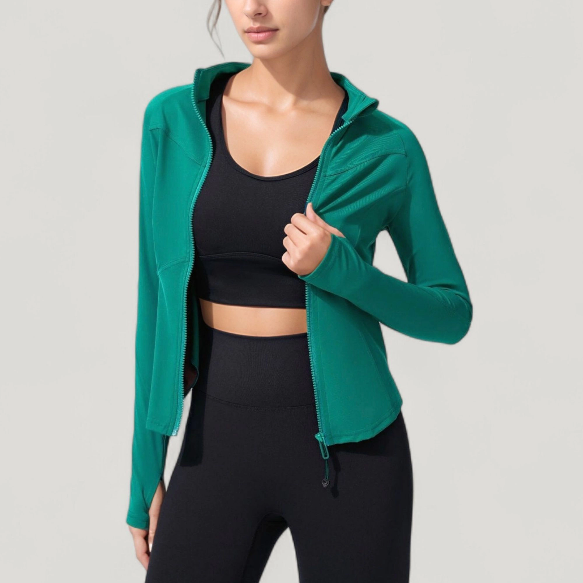 Anna-Kaci Women's Full-Zip Long Sleeve Active Jacket with Slim Fit and High Collar