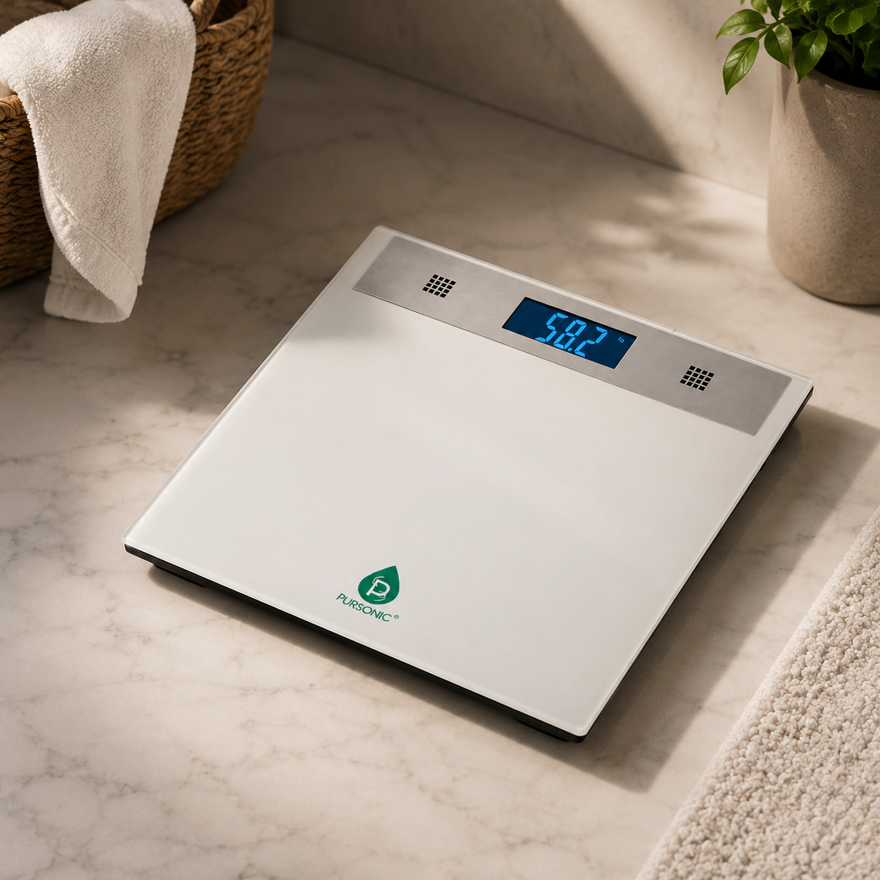 Pursonic Unisex Digital Health & Wellness Bilingual Talking Bathroom Scale