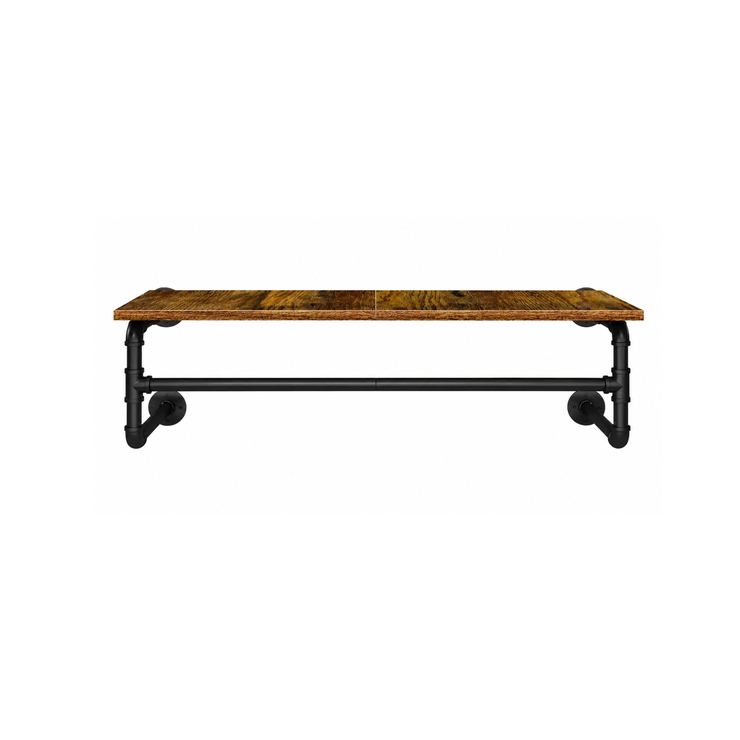 Stock Preferred Industrial Wall Mounted Clothes Rack with Top Shelf Heavy Duty Garment Rod