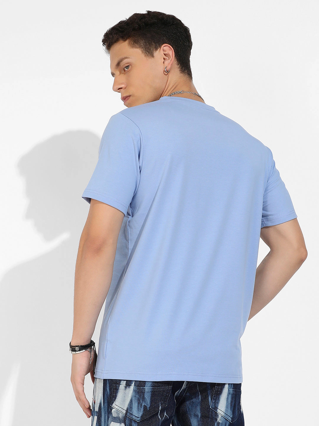 Pastel Blue Basic Regular Fit T-Shirt