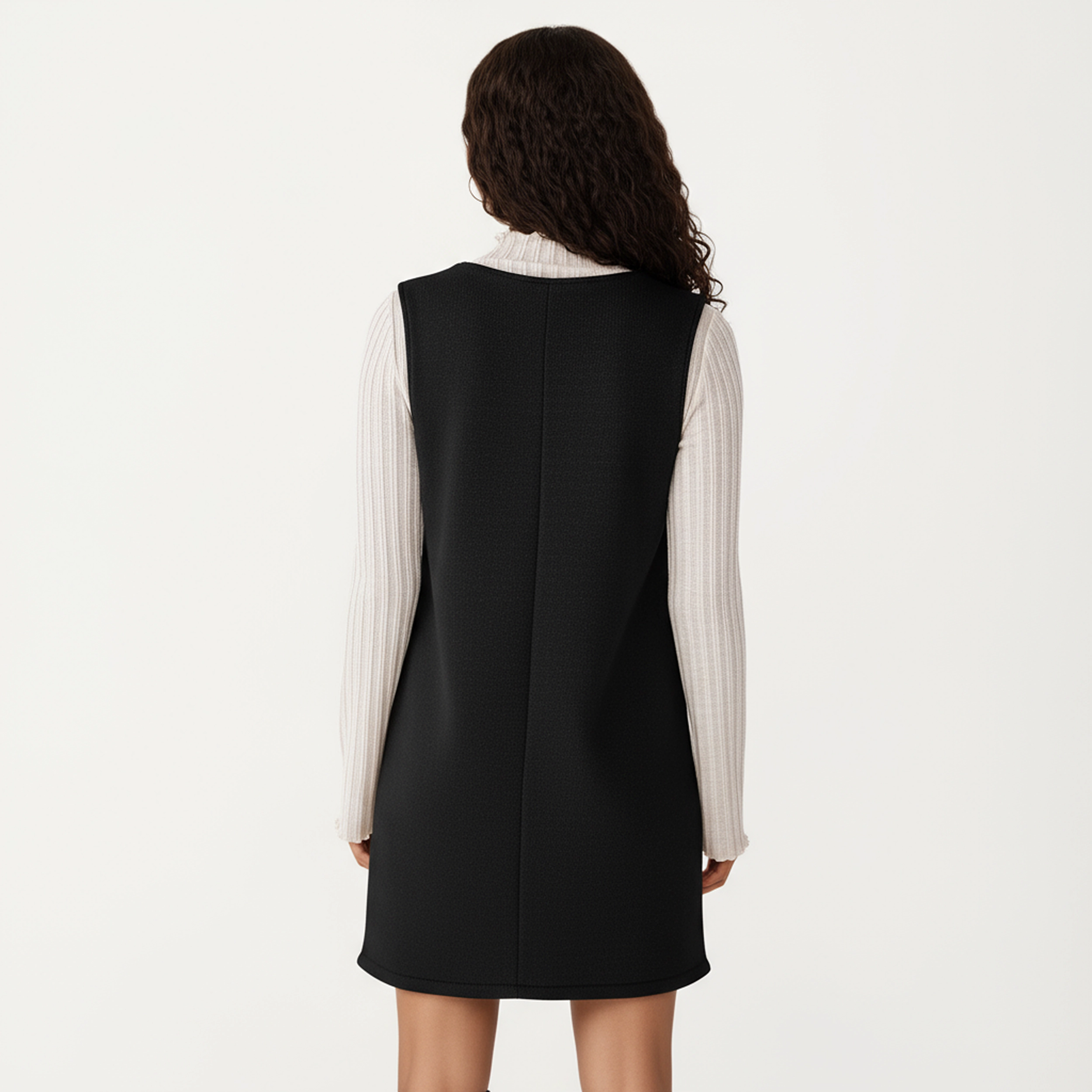 Anna-Kaci Women's Sleeveless V-Neck Shift Front Patch Pockets Dress