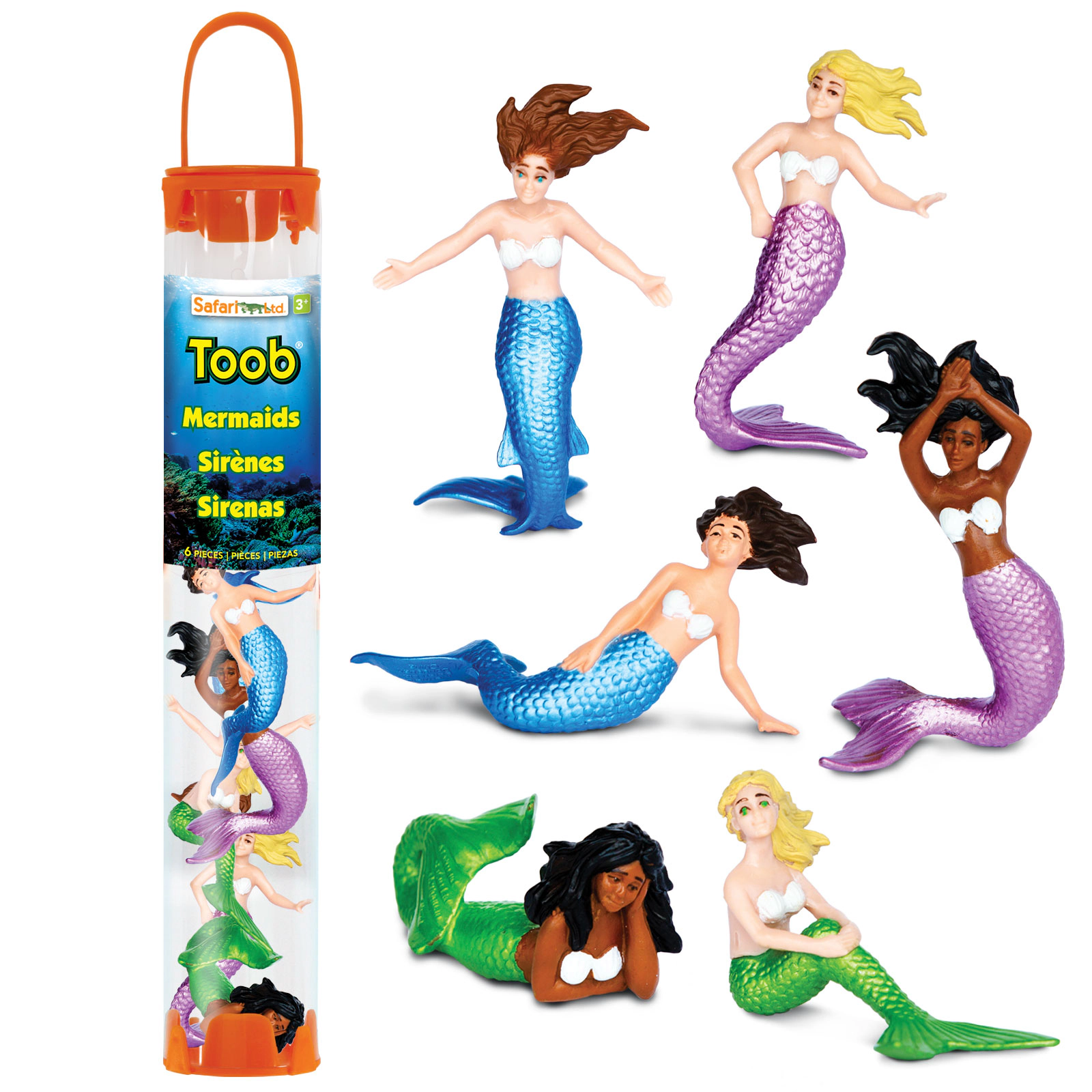 Safari Ltd. - Mini Mermaids Designer TOOB - contains 6 Mini Figurines