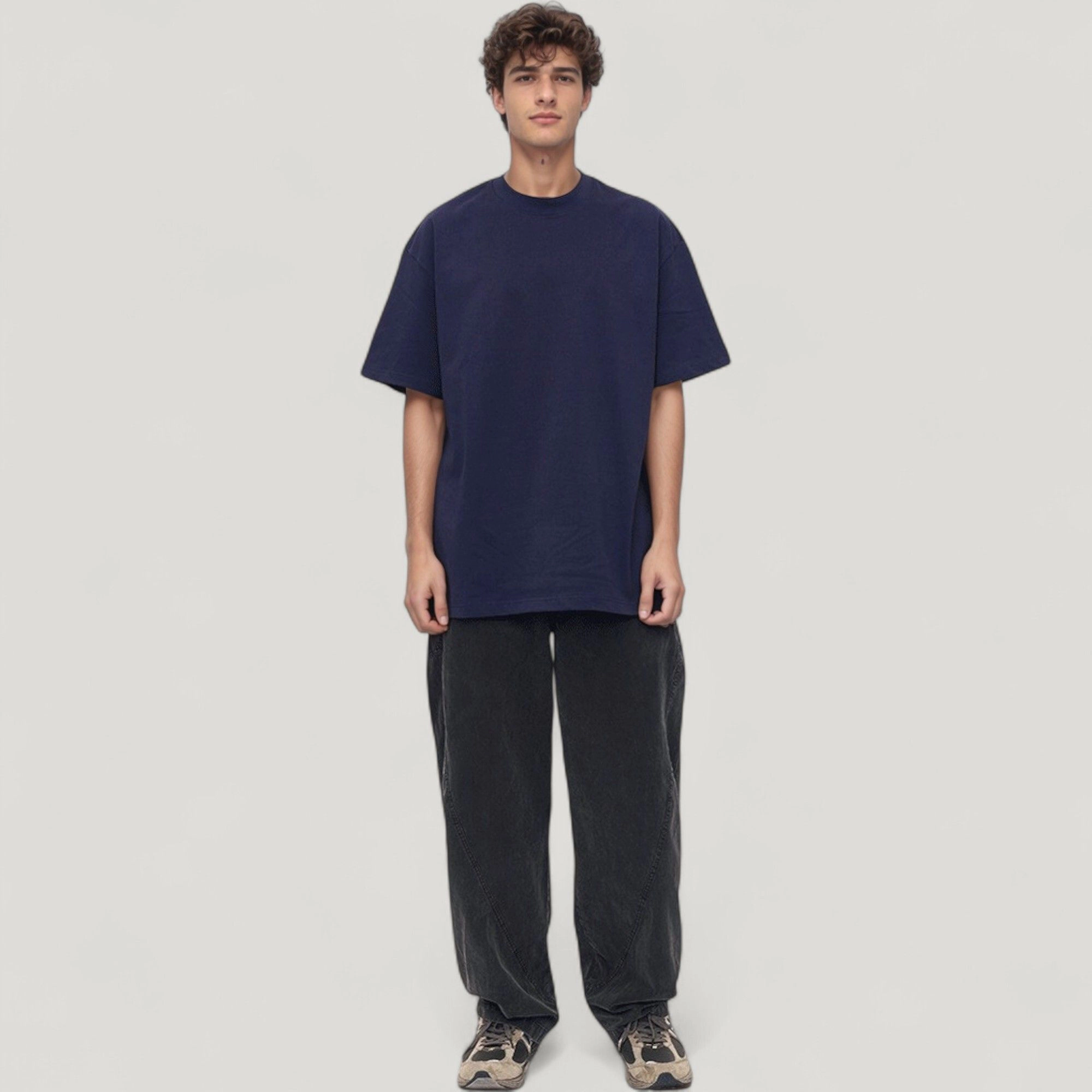 Anna-Kaci Men's Wide-Leg Relaxed Fit Pants with Classic Five-Pocket Design