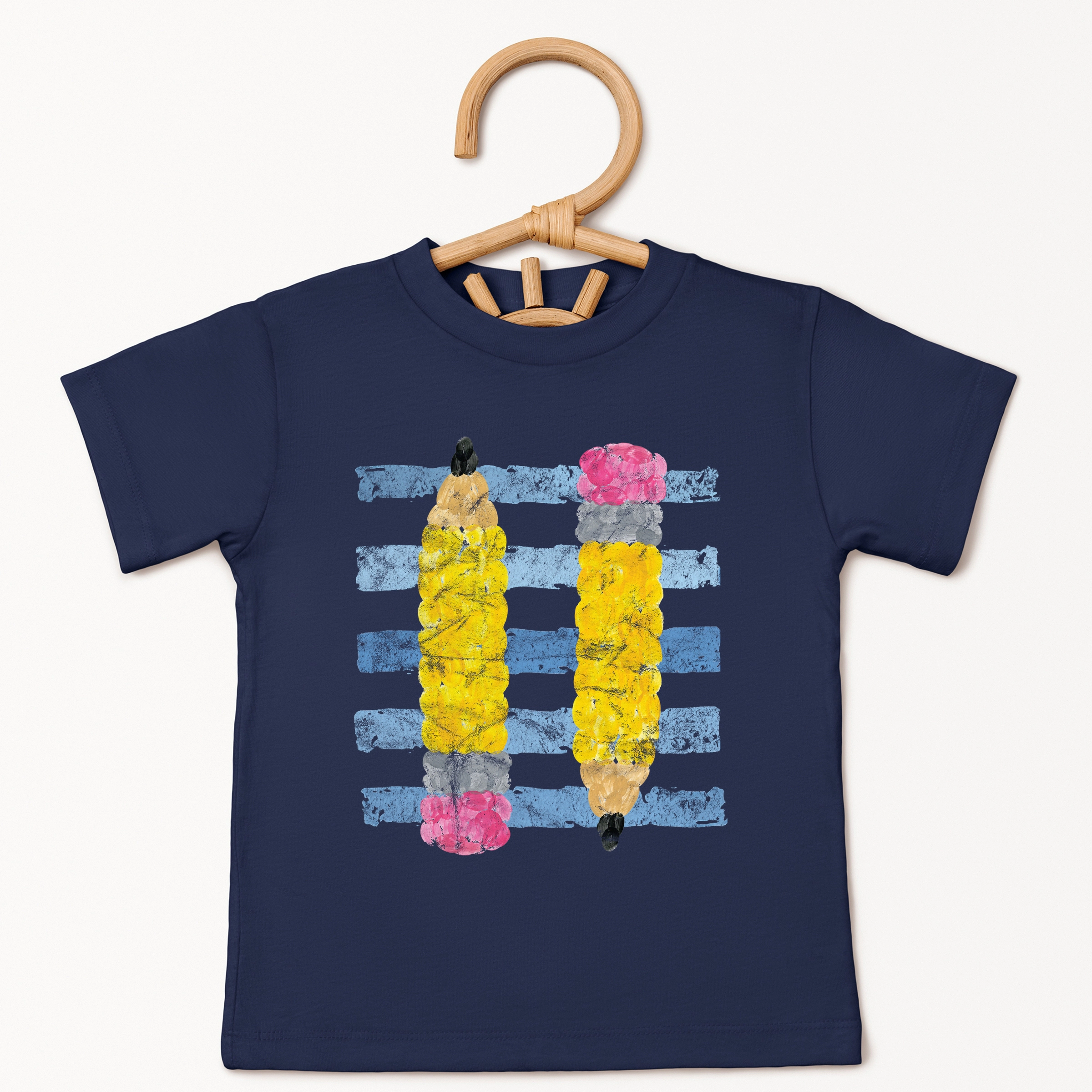 The Juniper Shop - Toddler Short Sleeve Graphic T-Shirt Pencil Stripes