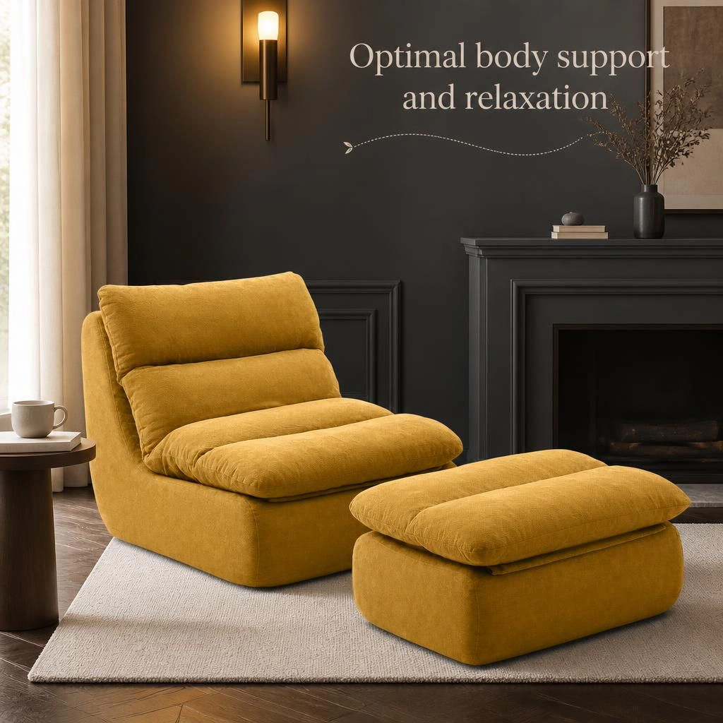 GOODSILO Soft Cotton Fabric Lazy Lounge Bean Bag Chair