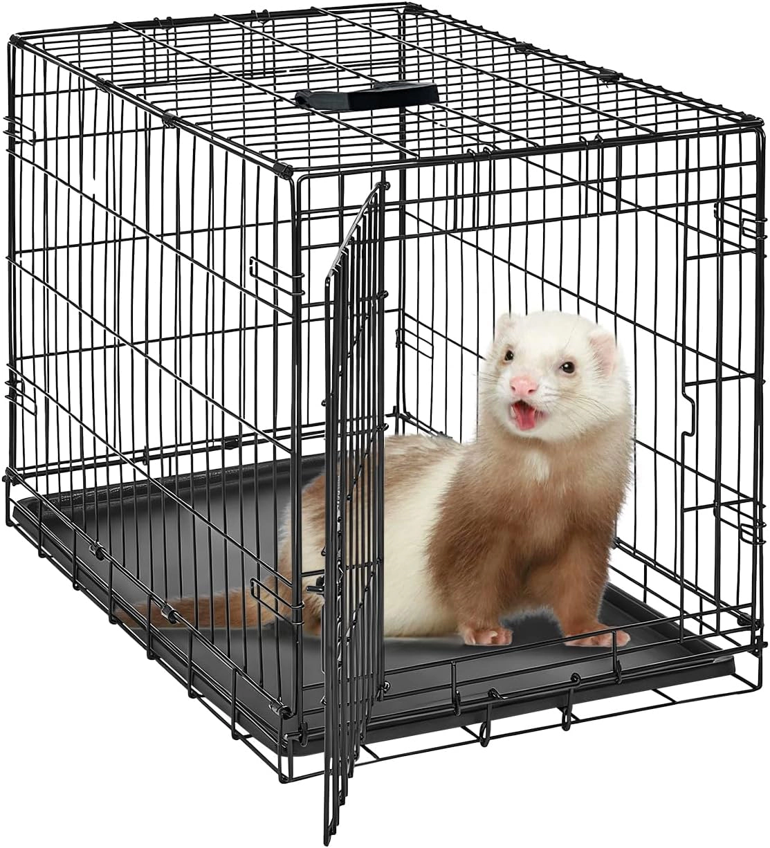 60x44x49cm Foldable Metal Wire Rabbit Cage, Indoor-Outdoor Small Animal Pet Hutch